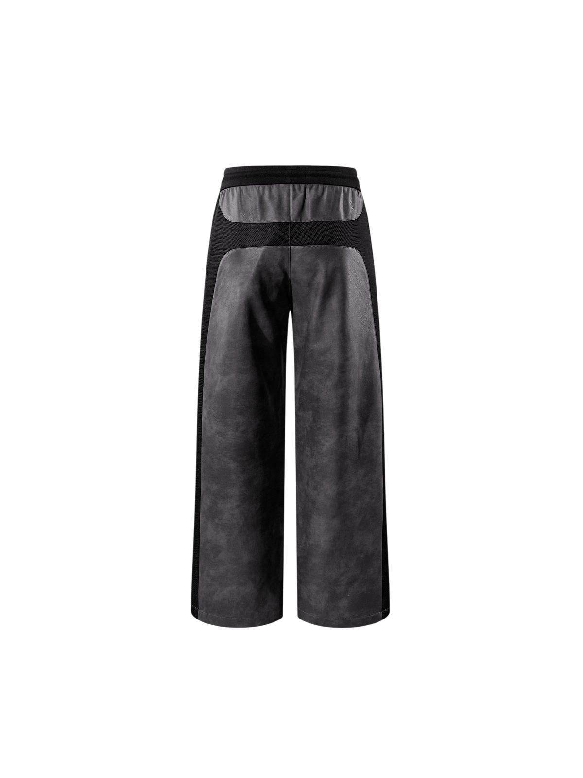 TBHNP patchwork faux-leather pants in dark gray — product view 3