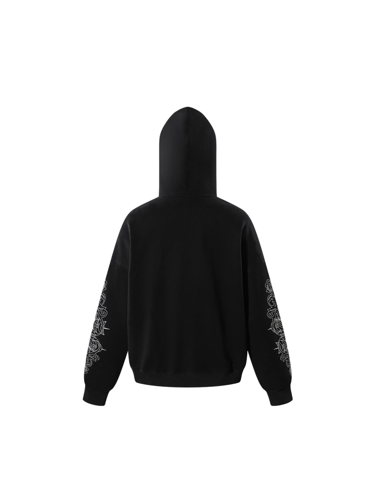 TBHNP glitter-print cotton hoodie in black — product view 3