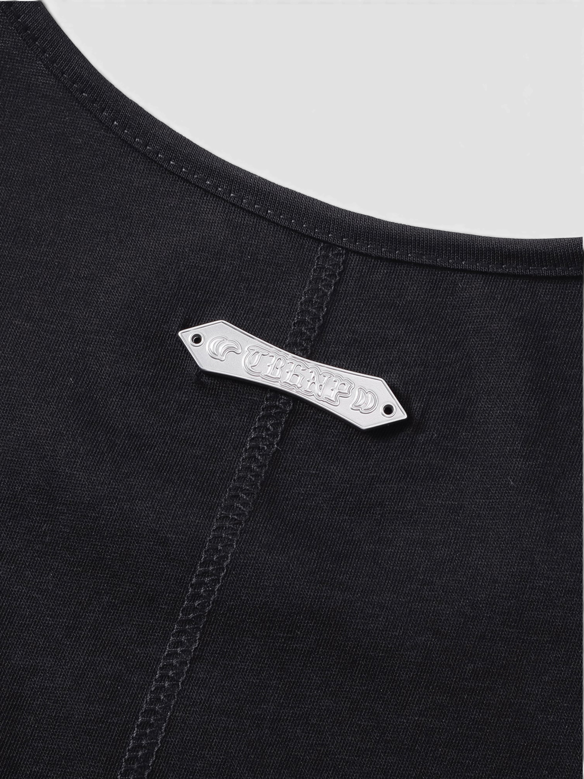 TBHNP Luminous Dawn starburst rhinestone ribbed cotton tank top, black — men's streetwear sleeveless tee