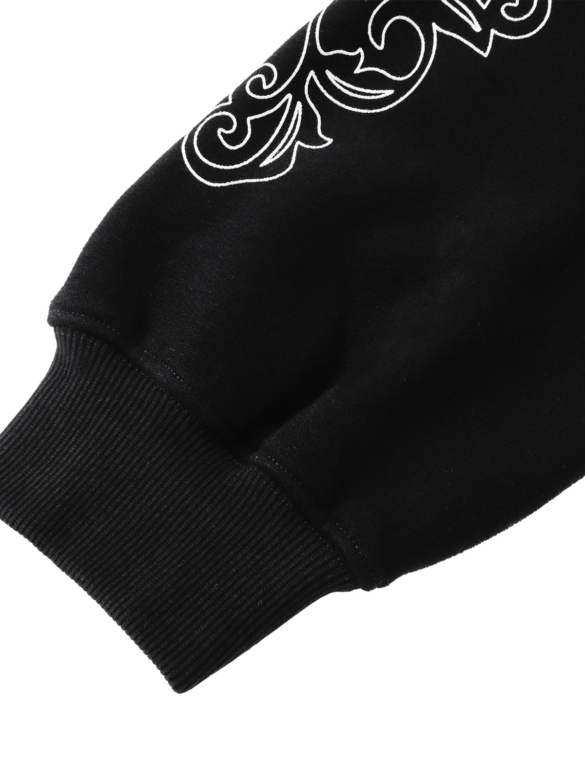 TBHNP glitter-print cotton hoodie in black — detail 4