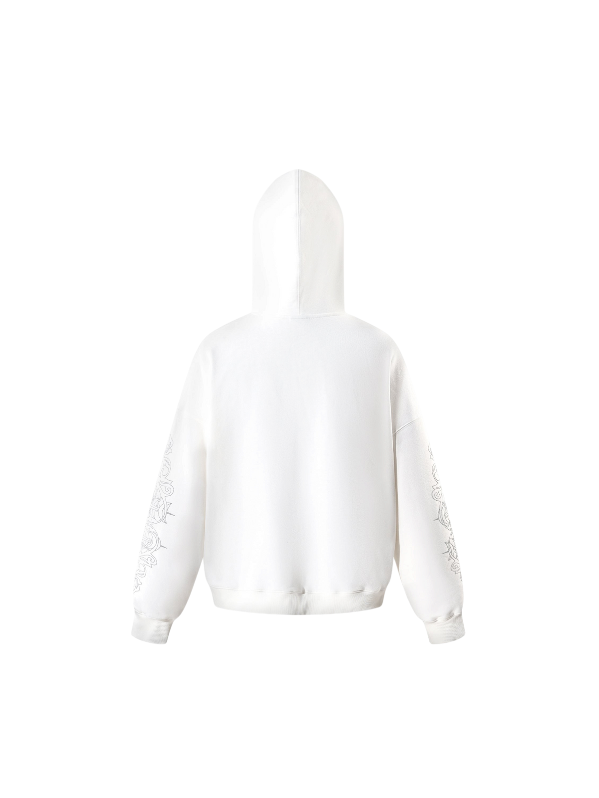 TBHNP glitter-print cotton hoodie in white — product view 3
