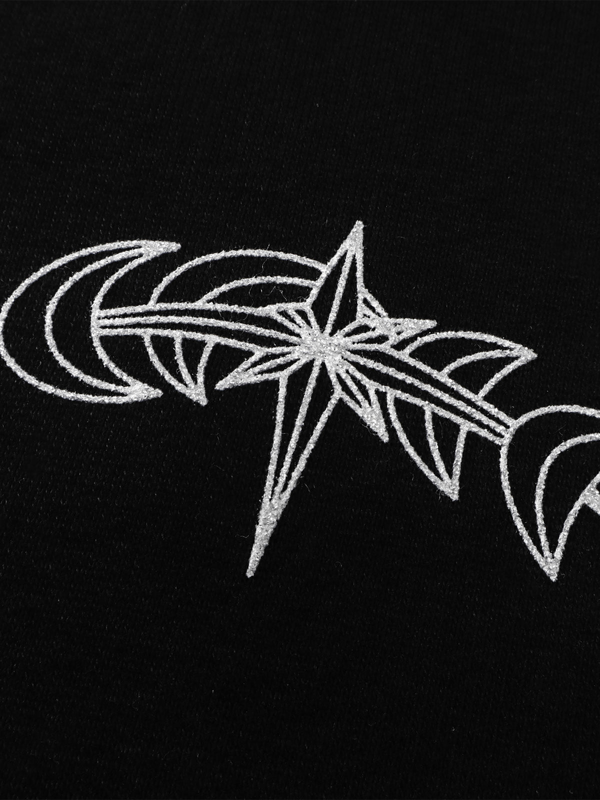 TBHNP glitter-print cotton hoodie in black — detail 2