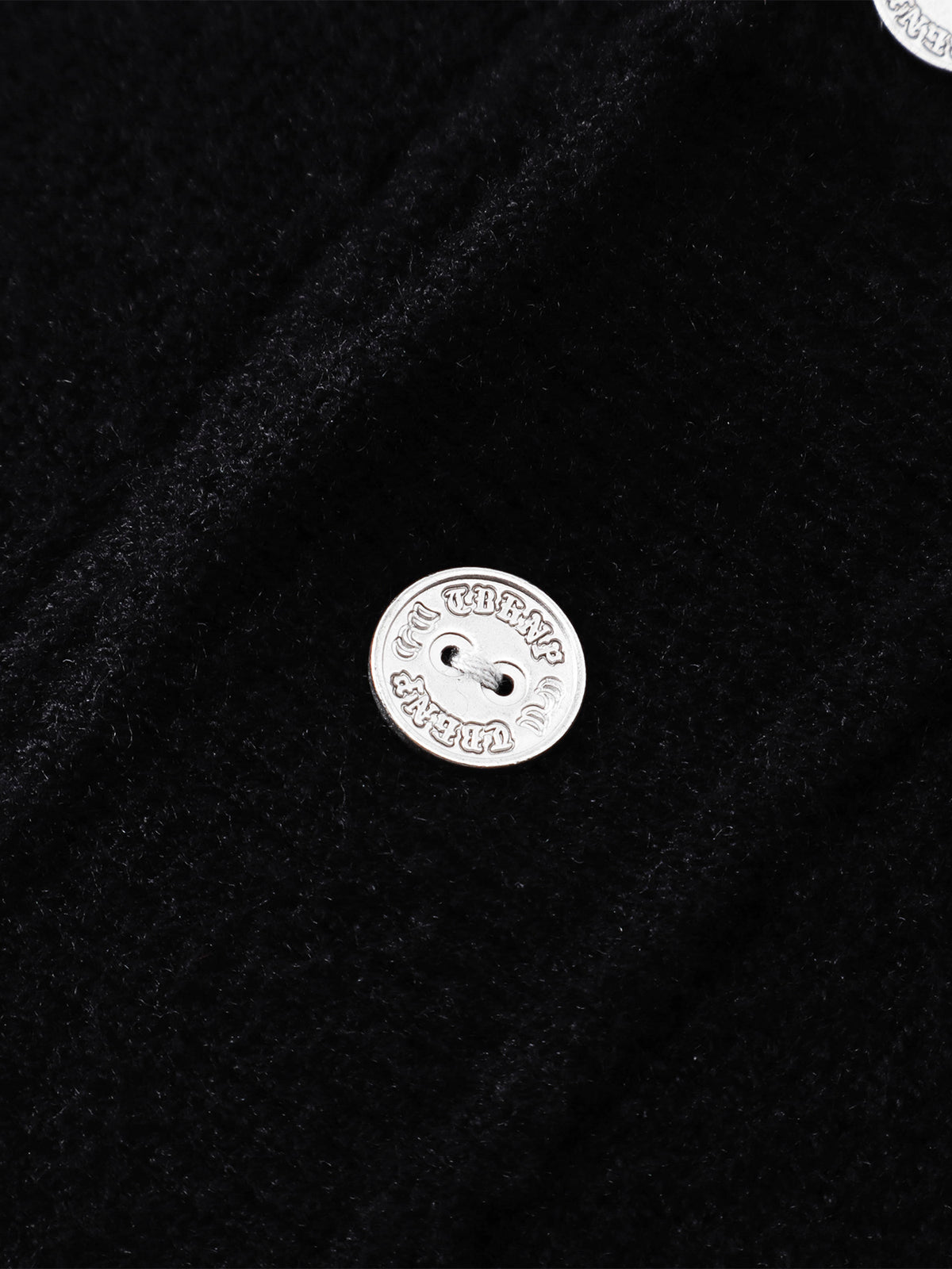 TBHNP T260056 Black. Henley button detail.