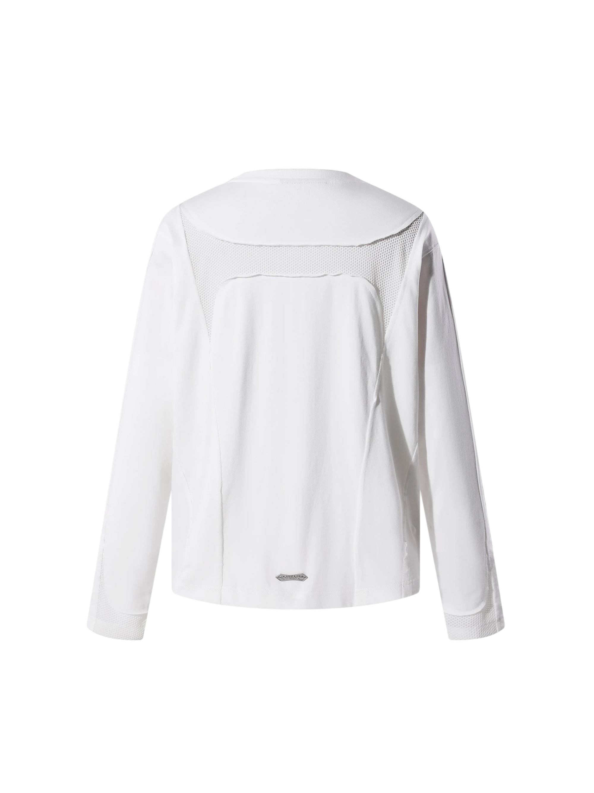 TBHNP Luminous Dawn sculpted mesh-panel long sleeve tee with metallic astral emblem β gothic streetwear