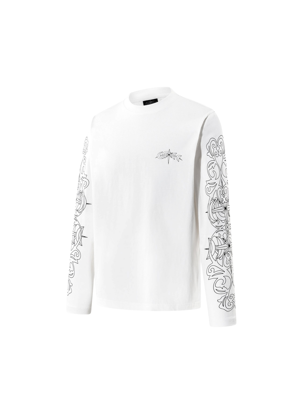 TBHNP logo long-sleeve T-shirt in off-white — product view 2