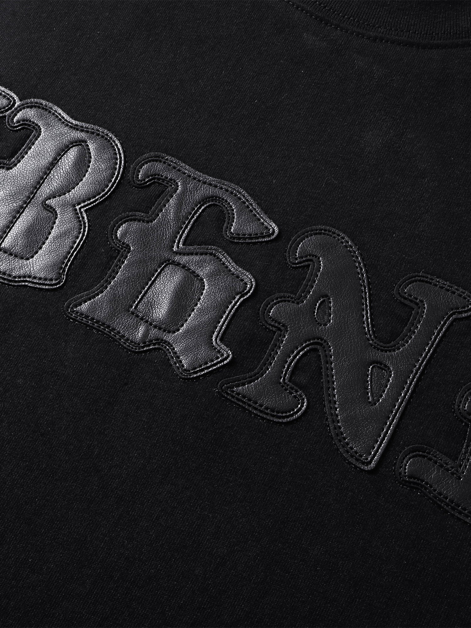 TBHNP Luminous Dawn leather patch logo cotton t-shirt, black — men's streetwear tee