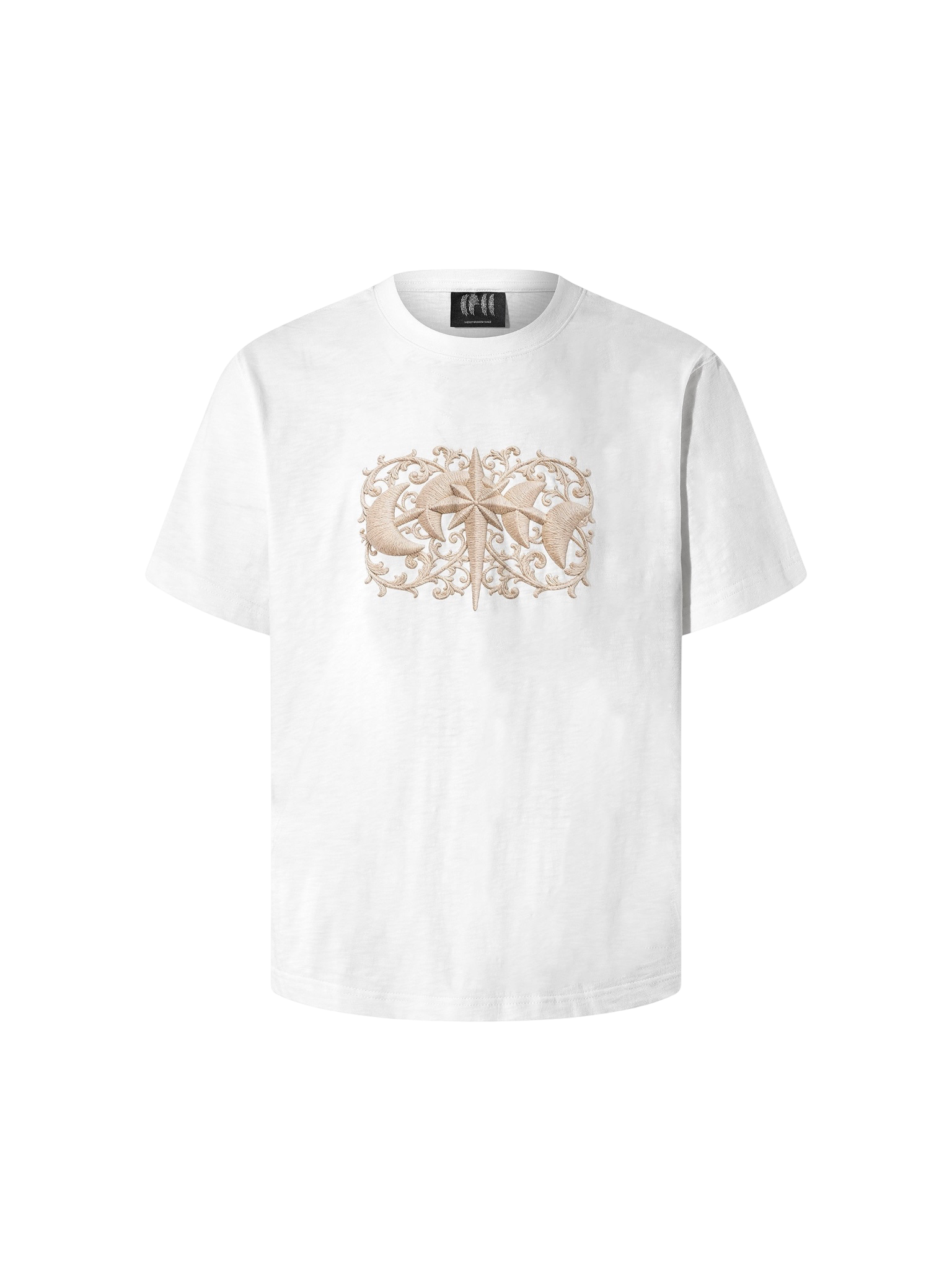 TBHNP Luminous Dawn baroque embroidered cotton t-shirt — men's streetwear graphic tee