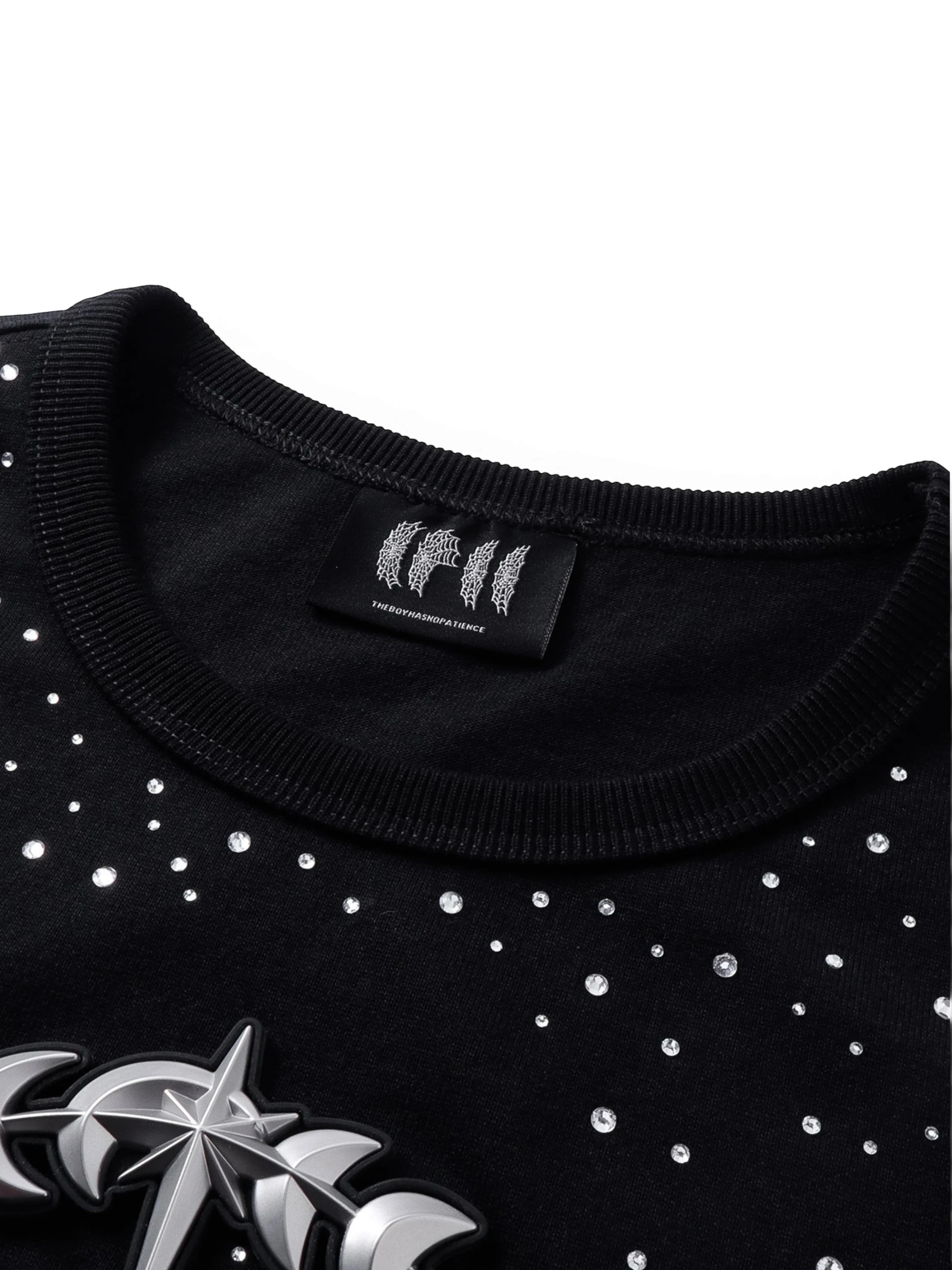 TBHNP Luminous Dawn double-headed eagle rhinestone cotton tank top, black — men's streetwear sleeveless tee