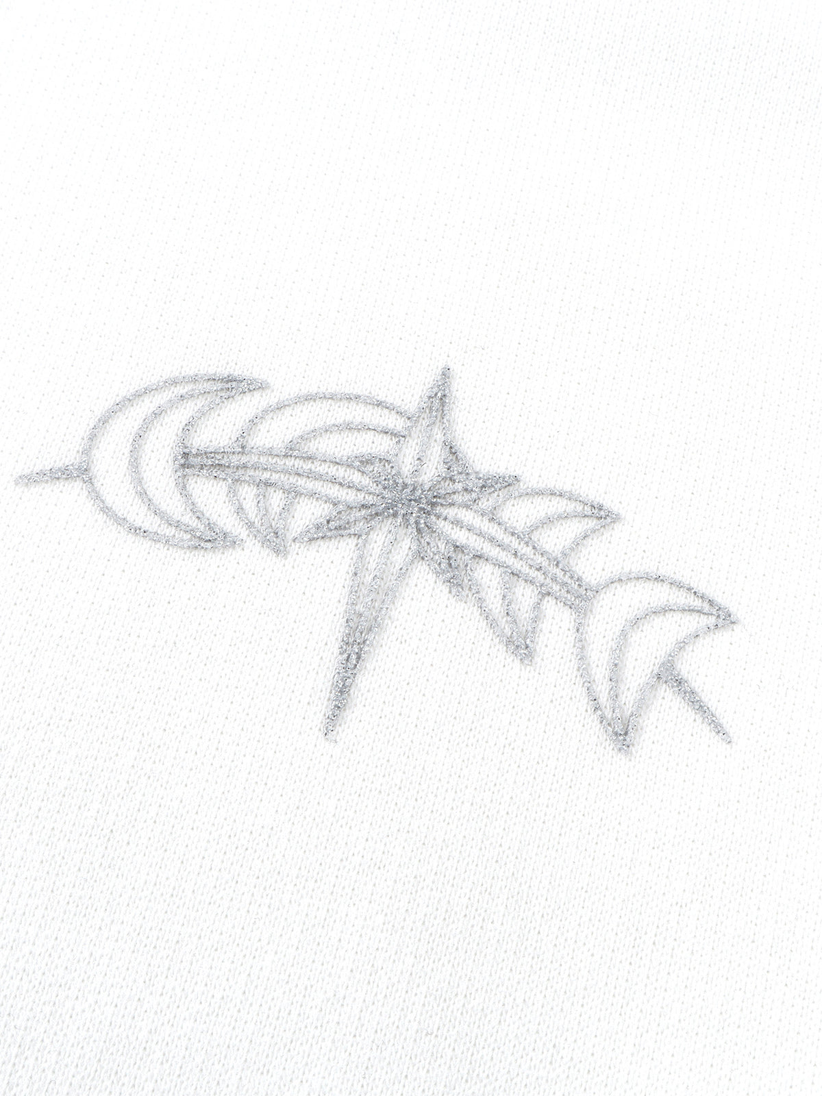 TBHNP glitter-print cotton hoodie in white — detail 2