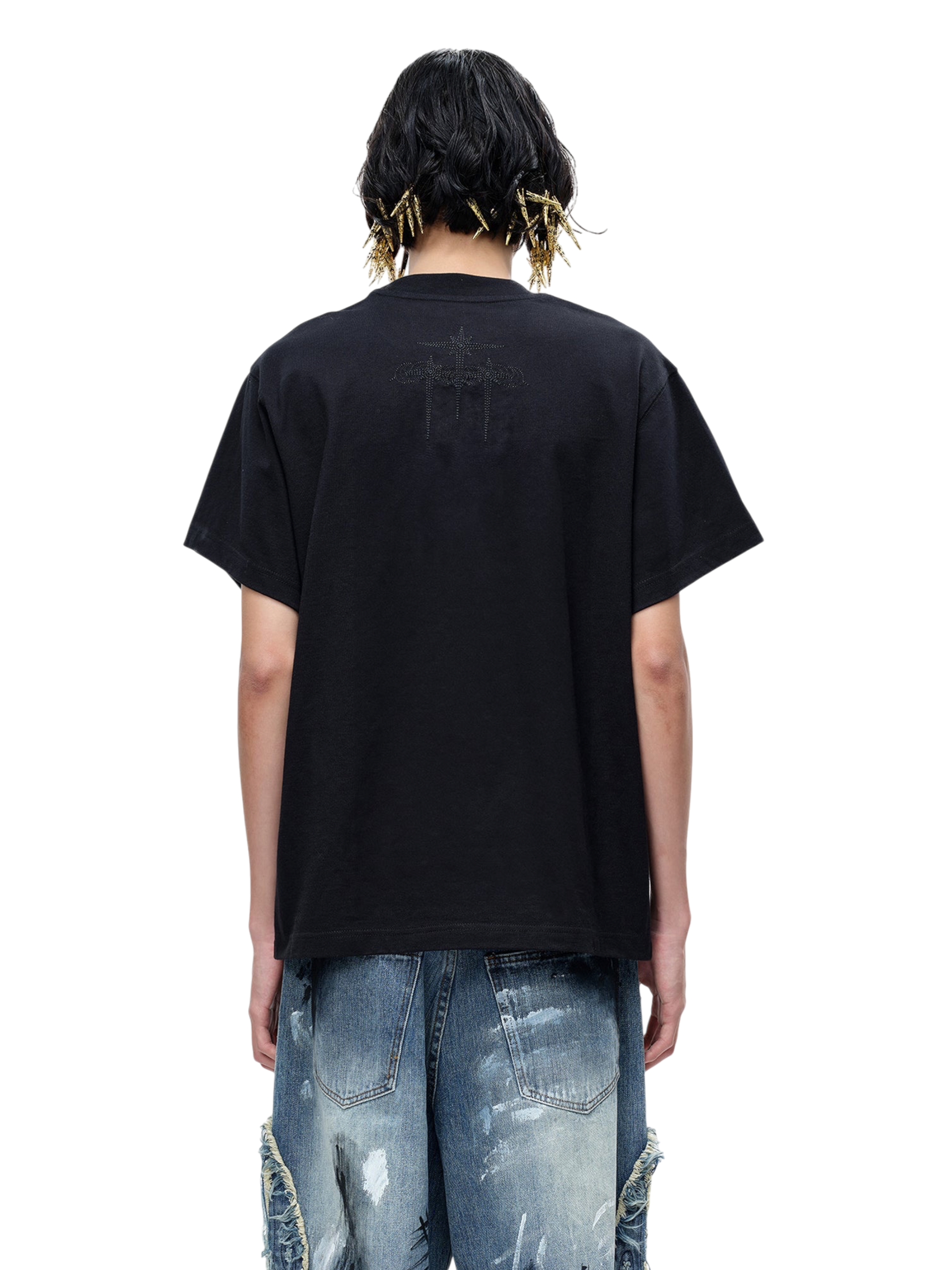 TBHNP Luminous Dawn boxy heavyweight cotton t-shirt with metal astral logo badge — men's streetwear tee