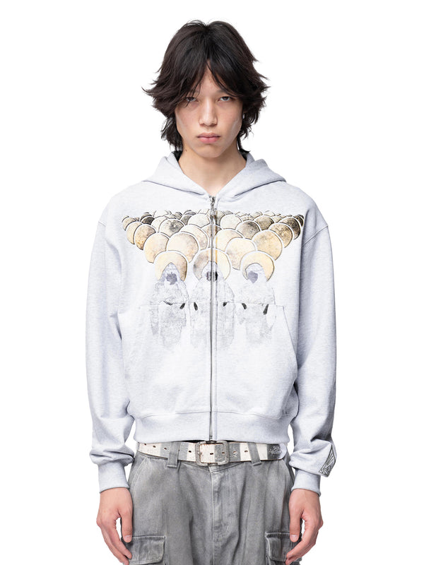 DISCIPLE GRAPHIC FLOCKED ZIP HOODIE