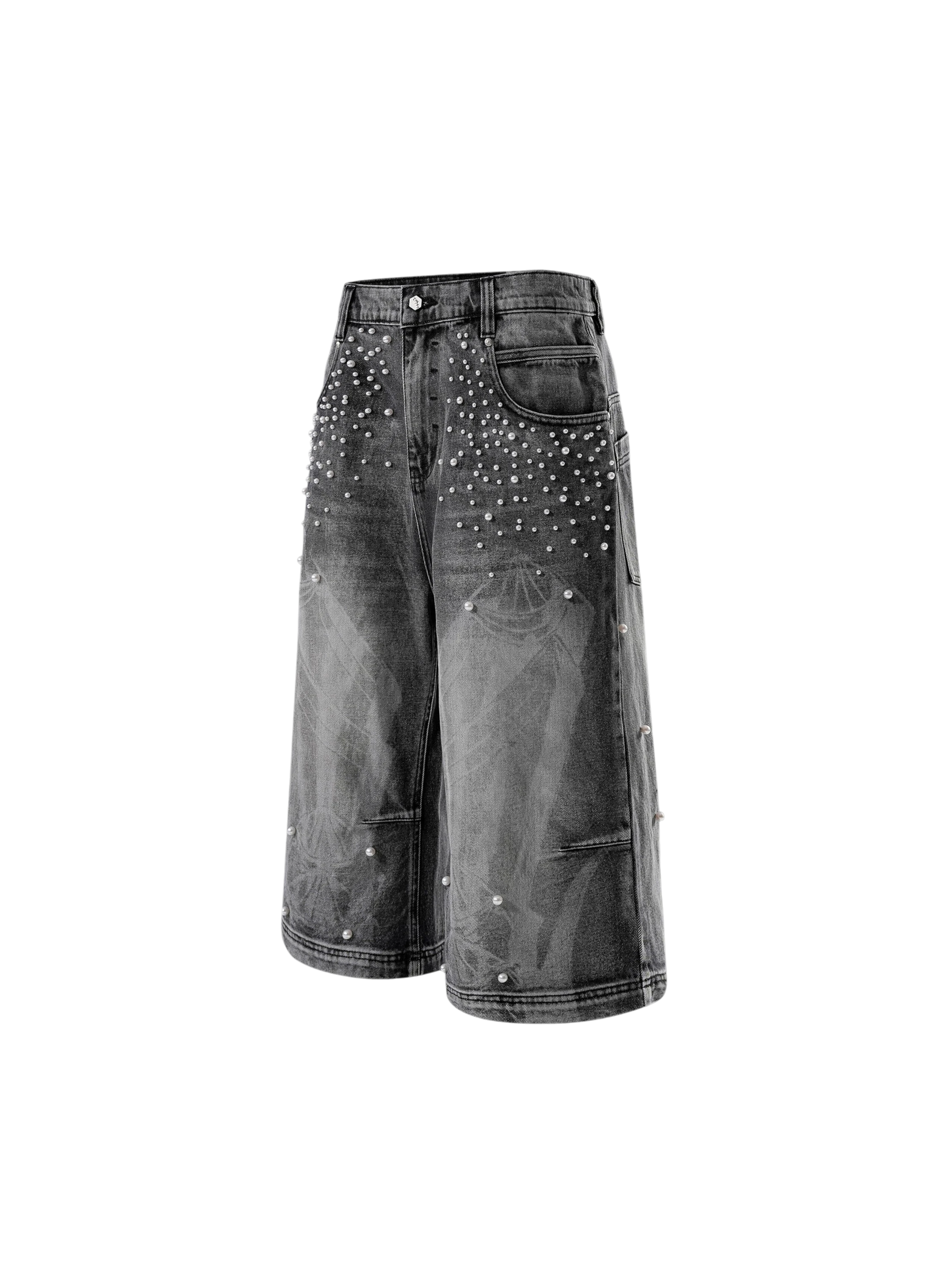 TBHNP Luminous Dawn pearl armor cropped wide-leg jeans — men's streetwear denim