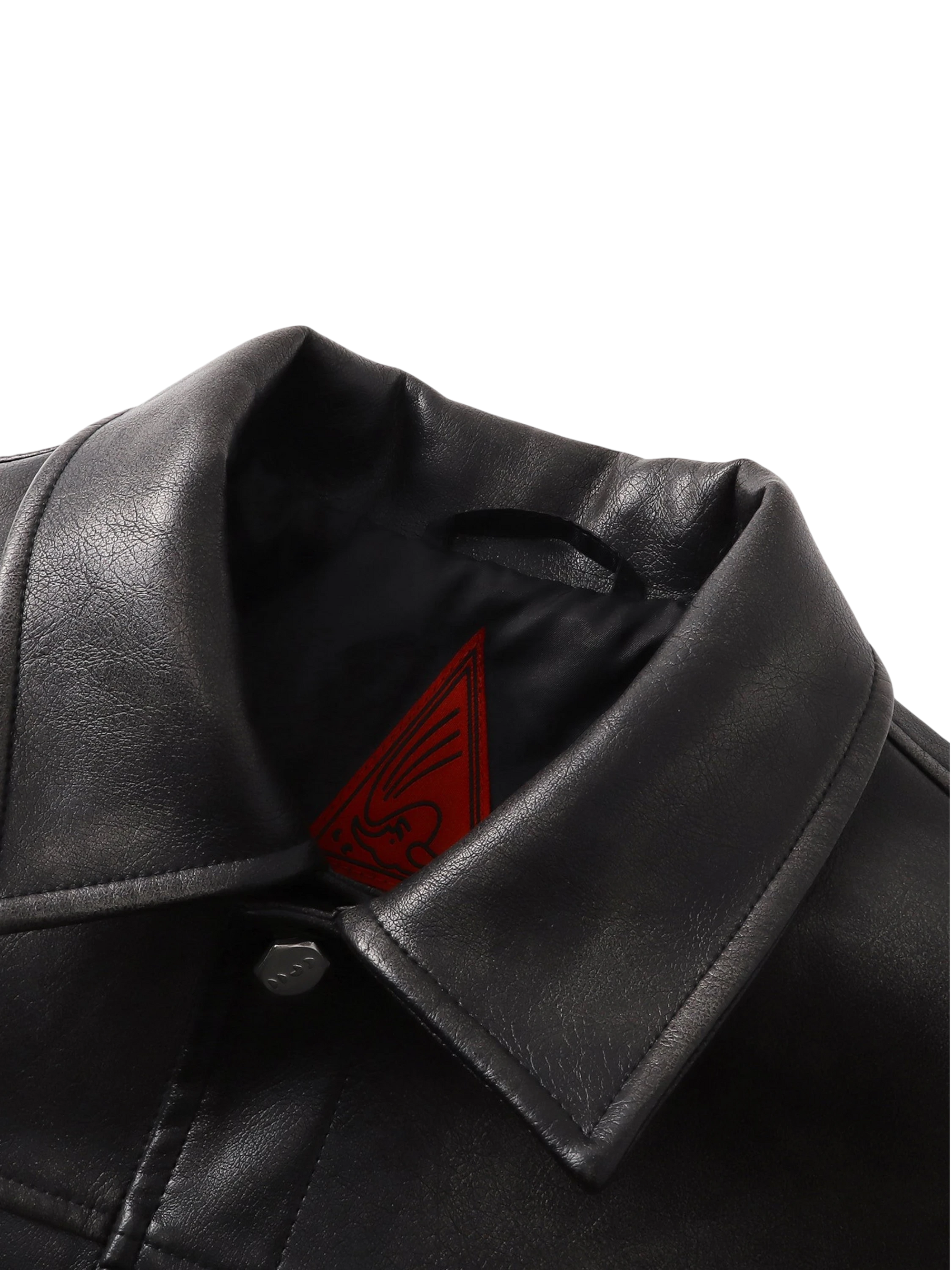 TBHNP Eclipse of the Blood Moon cobweb embroidered faux leather jacket — men's gothic streetwear jacket