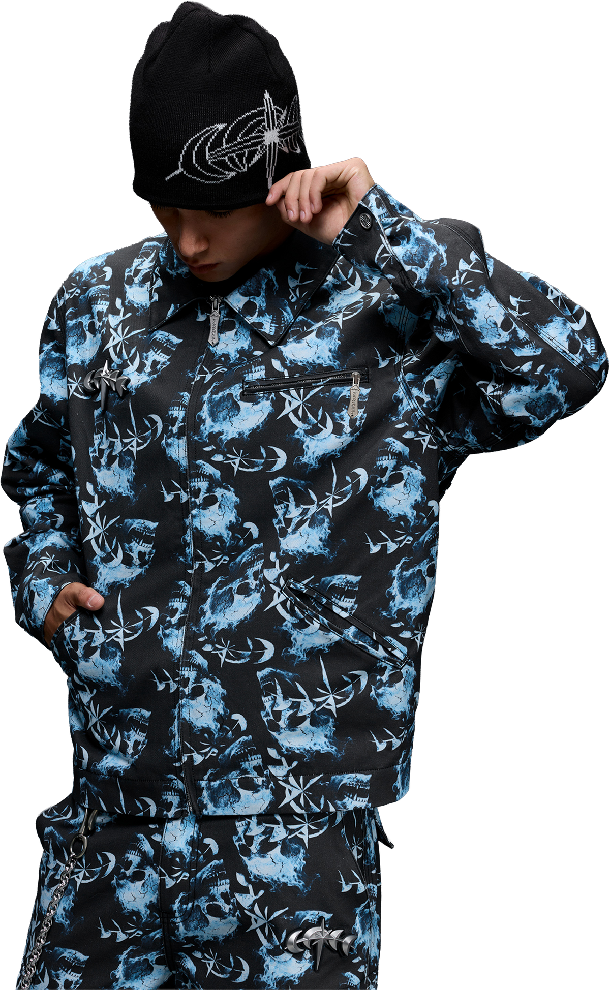 TBHNP T260046 Blue black. On-model view 1.