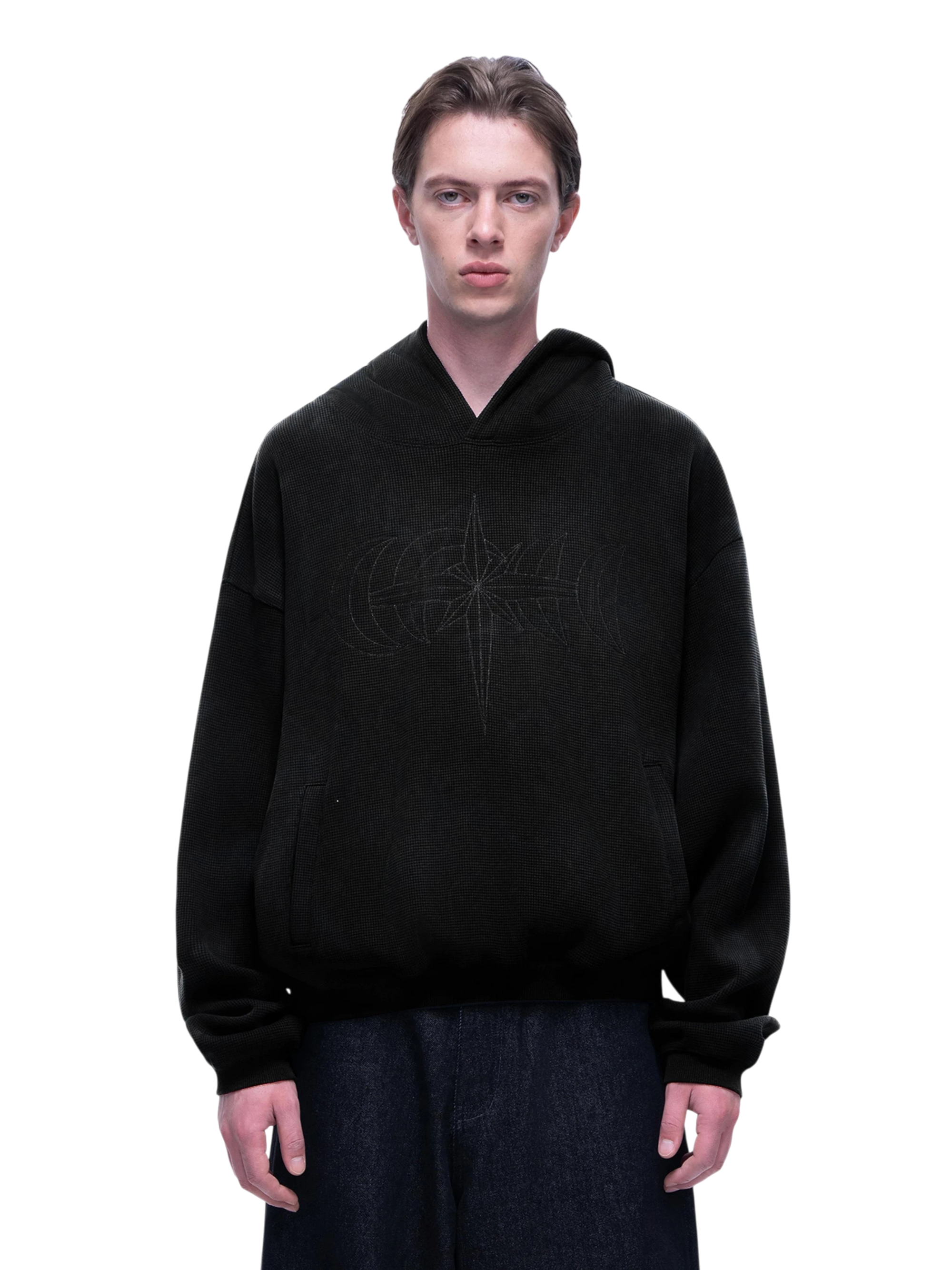 TBHNP Luminous Dawn tie-dye embroidered logo hoodie — men's streetwear hoodie