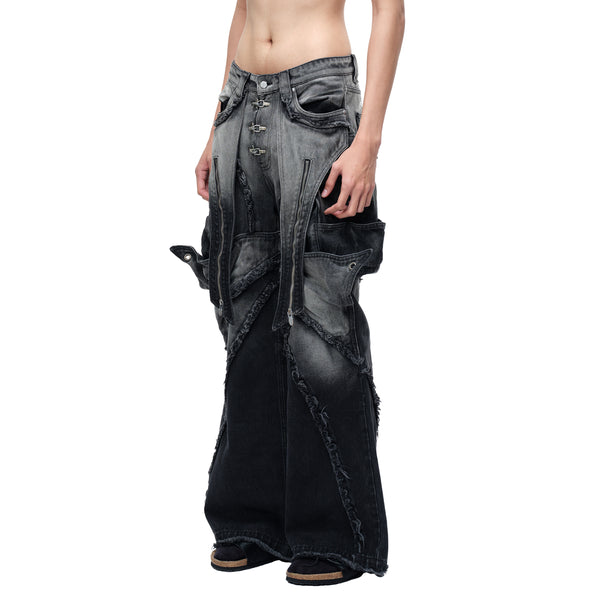 LUMINOUS DAWN SCULPTED BAT FLARE JEANS