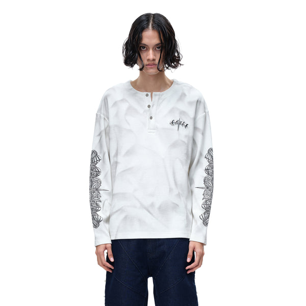 LUMINOUS DAWN WAFFLE-KNIT L-S TEE