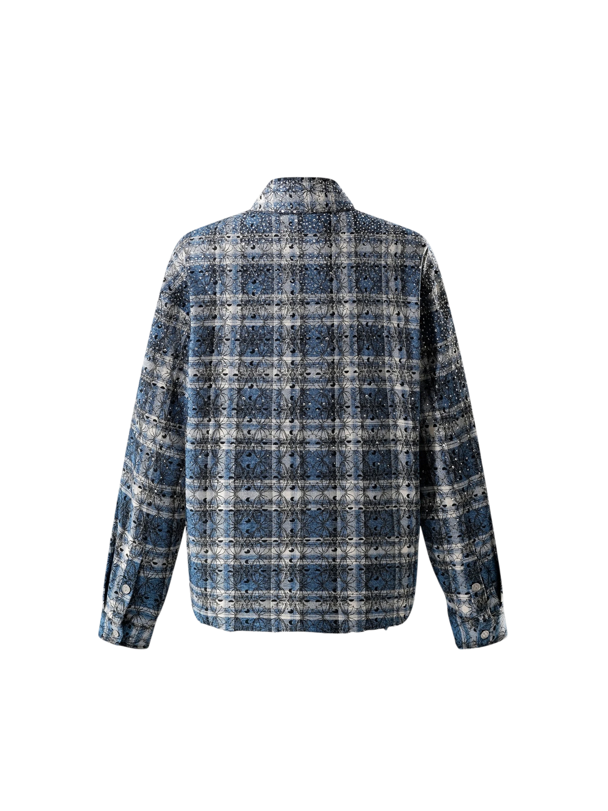 TBHNP Luminous Dawn Shadowbat buckle plaid flannel shirt — men's gothic streetwear button-up