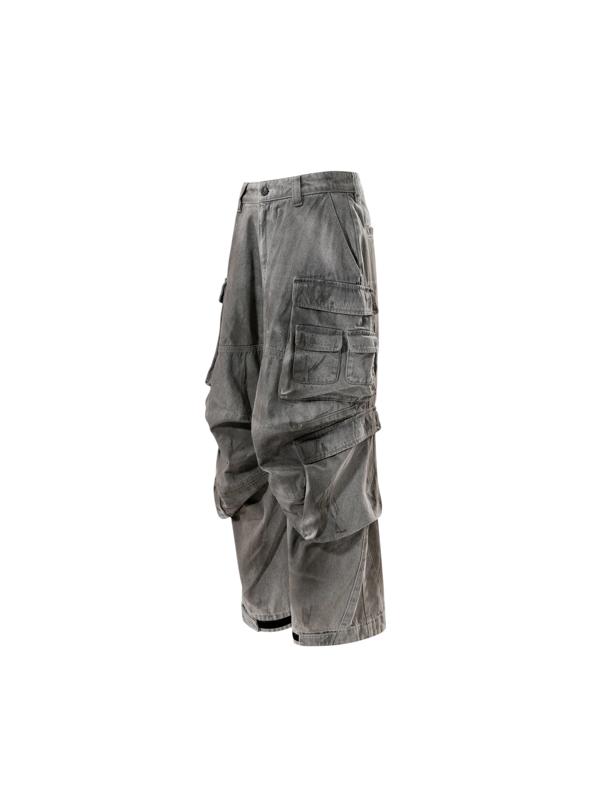 TBHNP Disciple mud-dyed multi-pocket baggy cargo pants — men's streetwear cargo pants