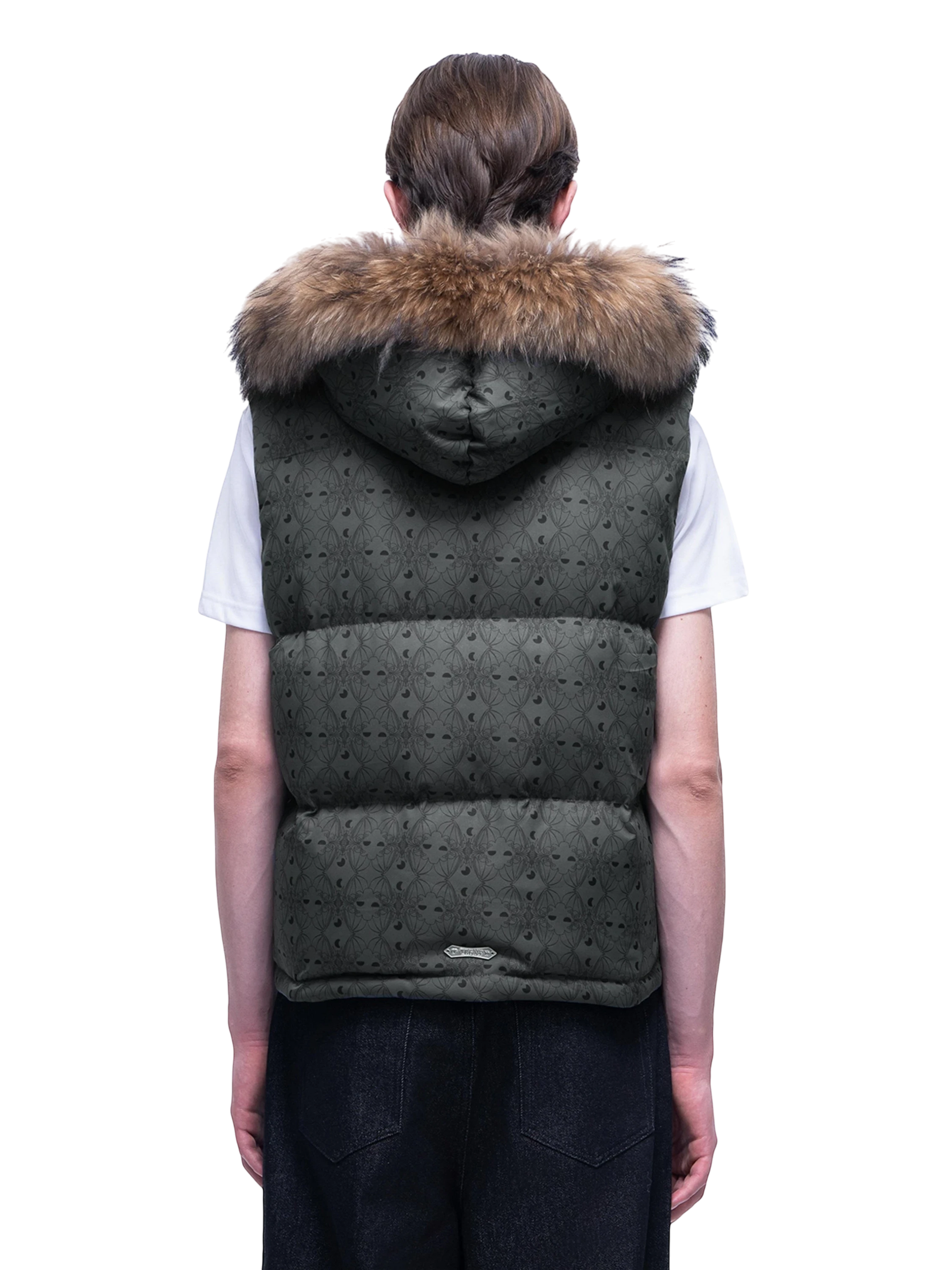 TBHNP Luminous Dawn bat pattern down puffer vest — men's streetwear gilet