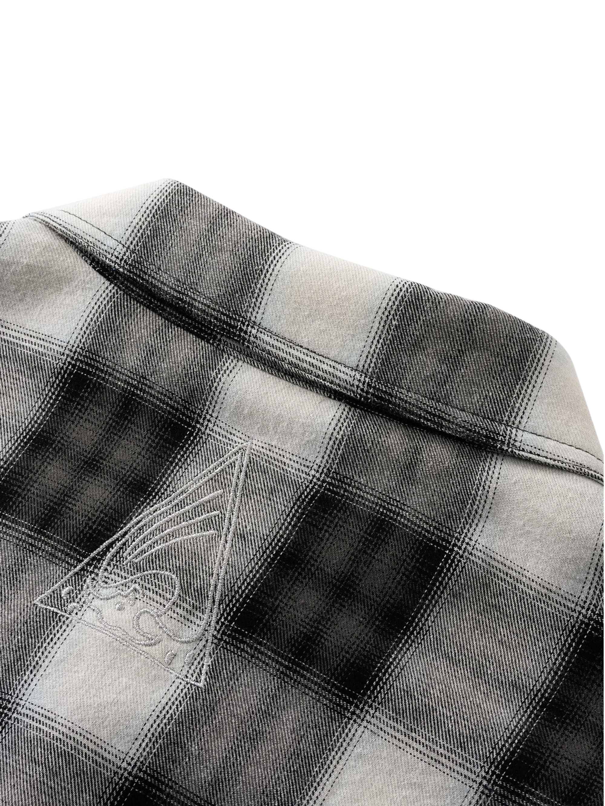 TBHNP Disciple Double Saint rhinestone plaid flannel shirt — men's gothic streetwear button-up