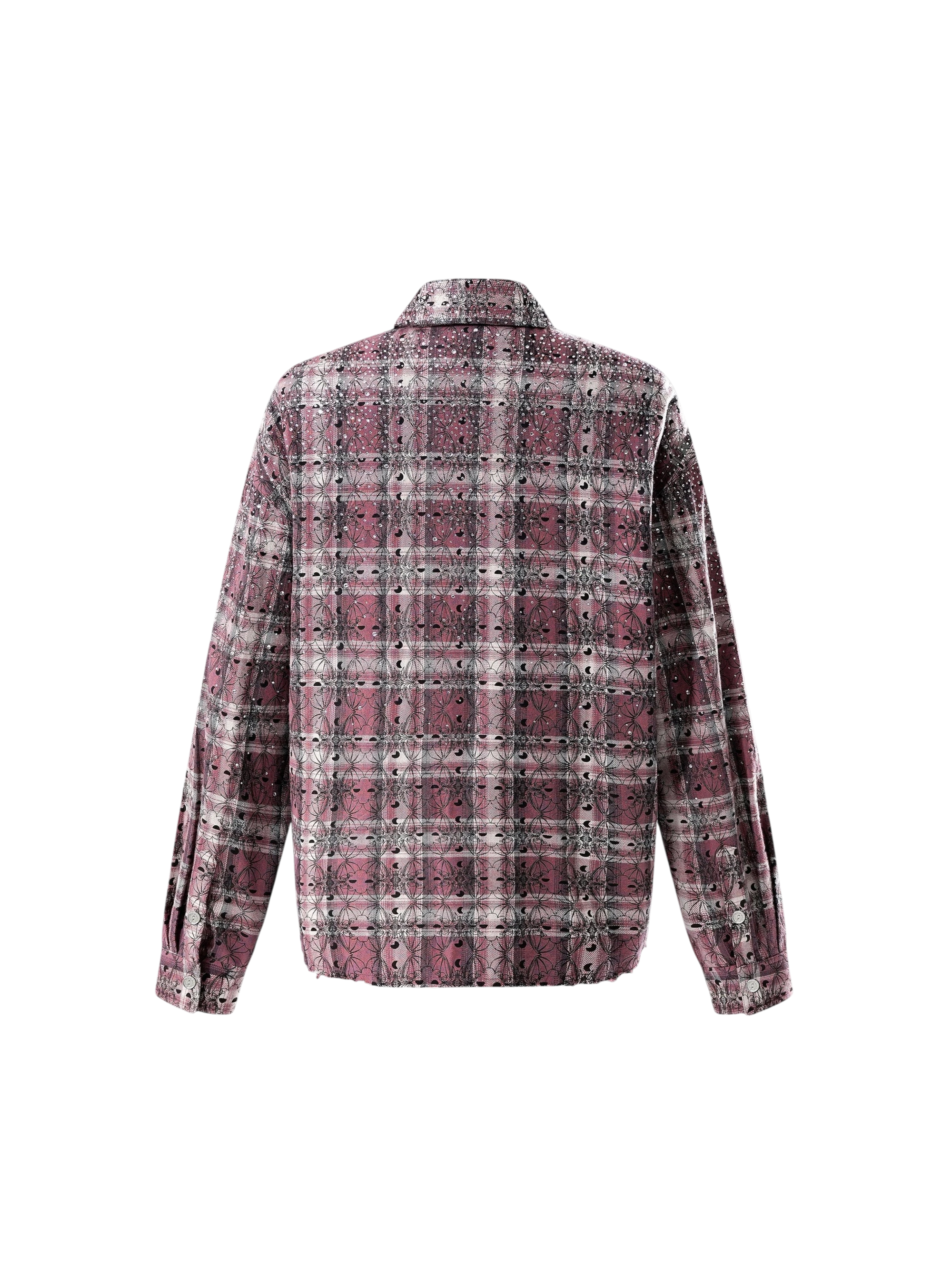 TBHNP Luminous Dawn Shadowbat buckle plaid flannel shirt — men's gothic streetwear button-up