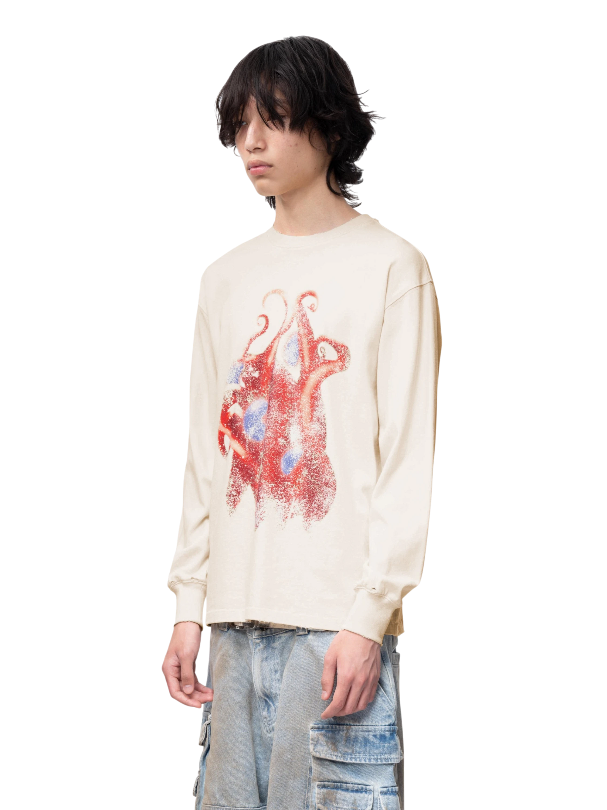 TBHNP Disciple two-tone washed long-sleeve tee — men's streetwear graphic tee