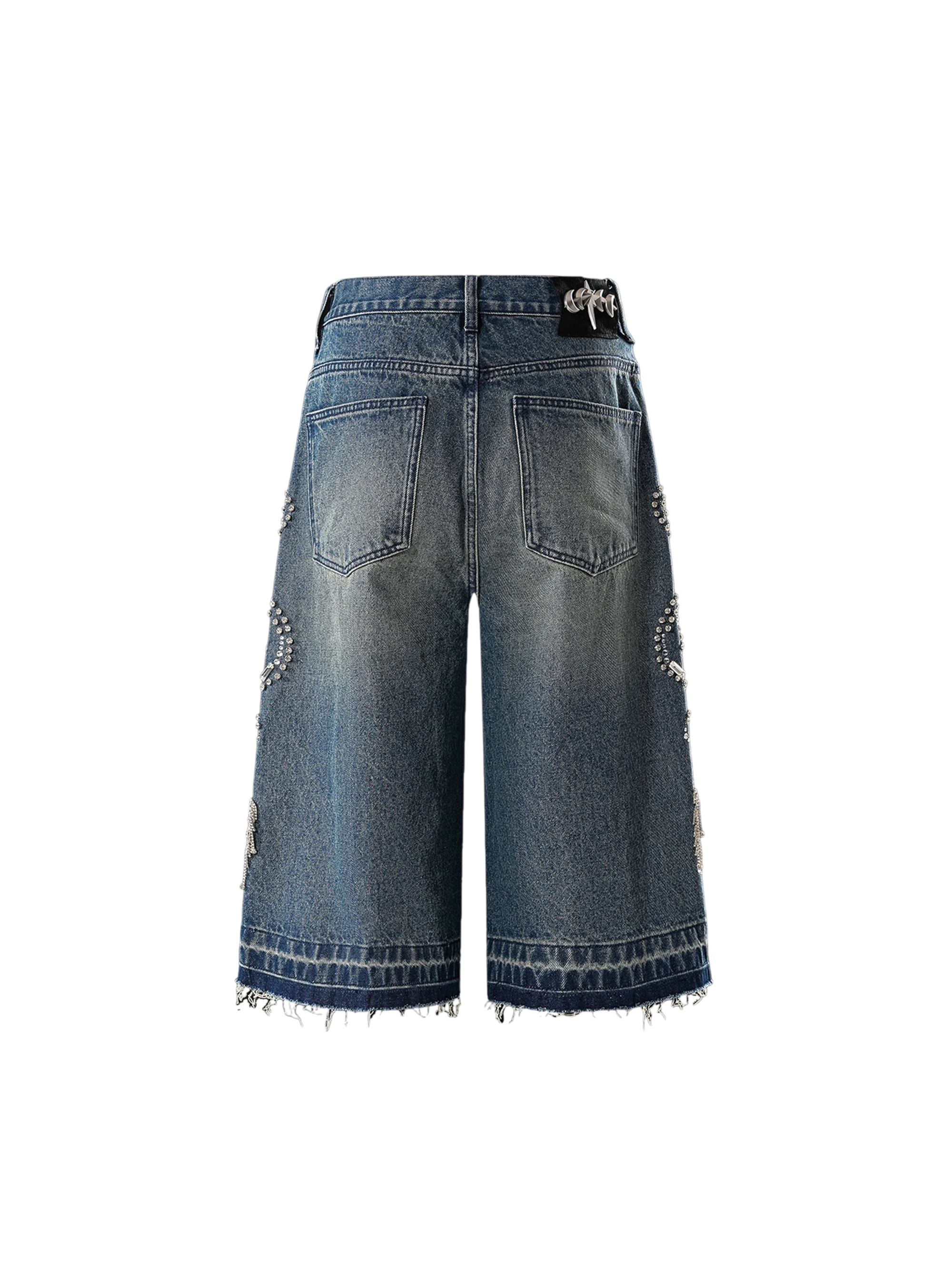 TBHNP Luminous Dawn rhinestone vine cropped wide-leg jeans — men's streetwear denim