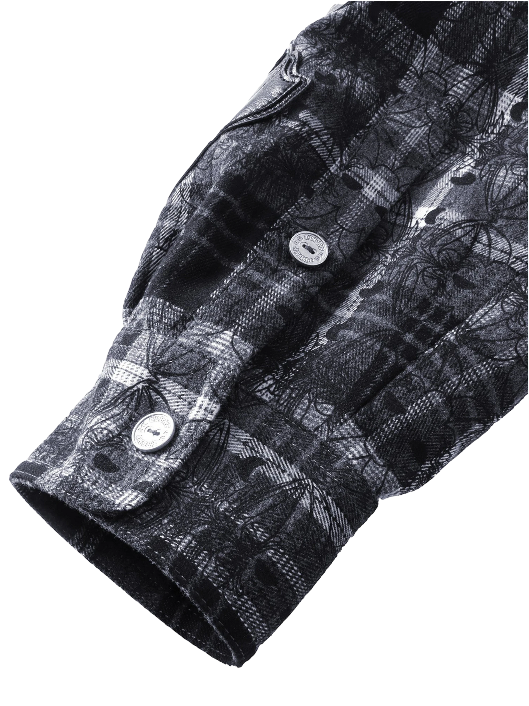 TBHNP Luminous Dawn rhinestone bat pattern plaid flannel shirt — men's gothic streetwear button-up