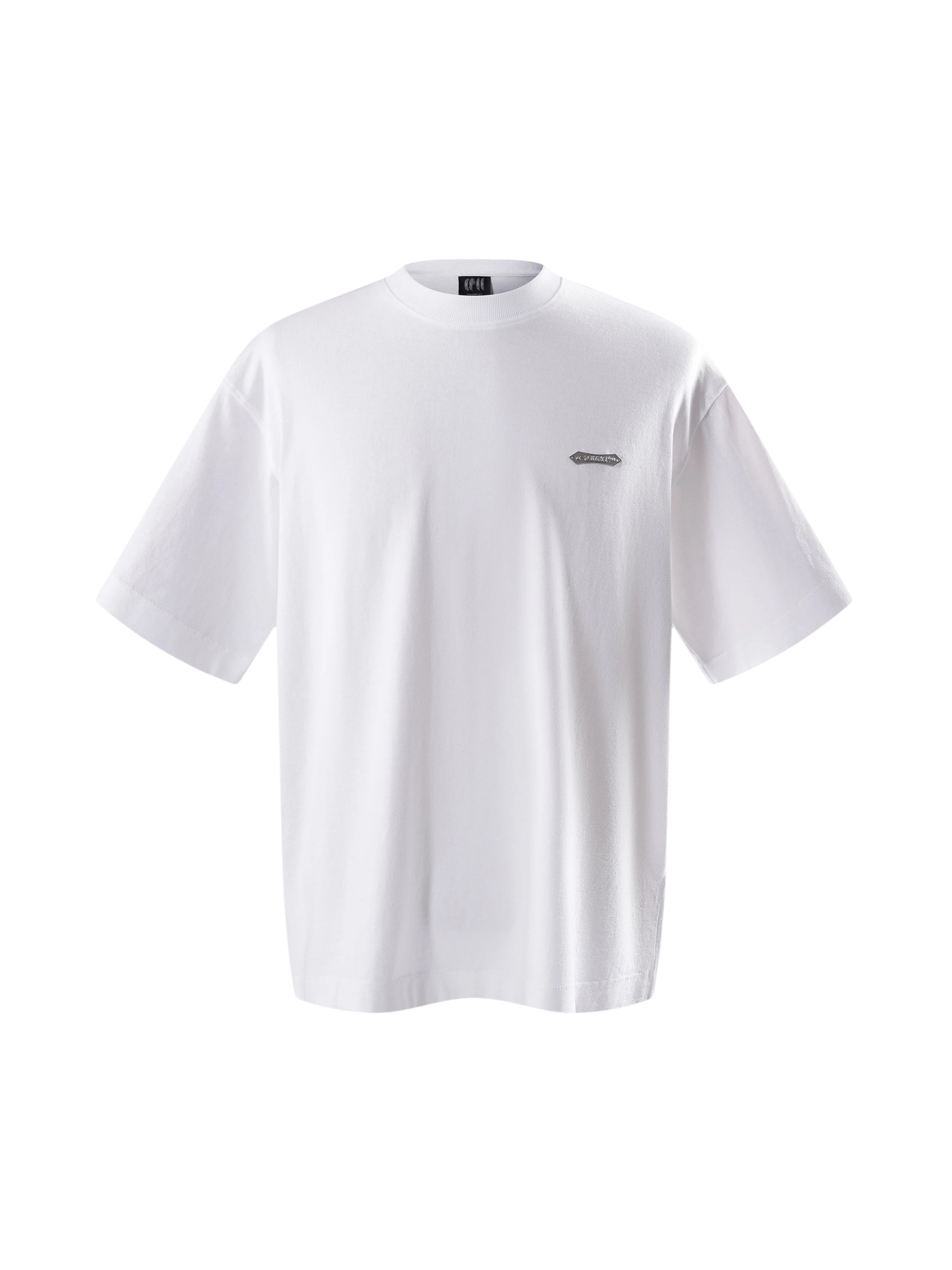 TBHNP Luminous Dawn Emblem & Shadowbat tee in white, front flat-lay — men's streetwear tee