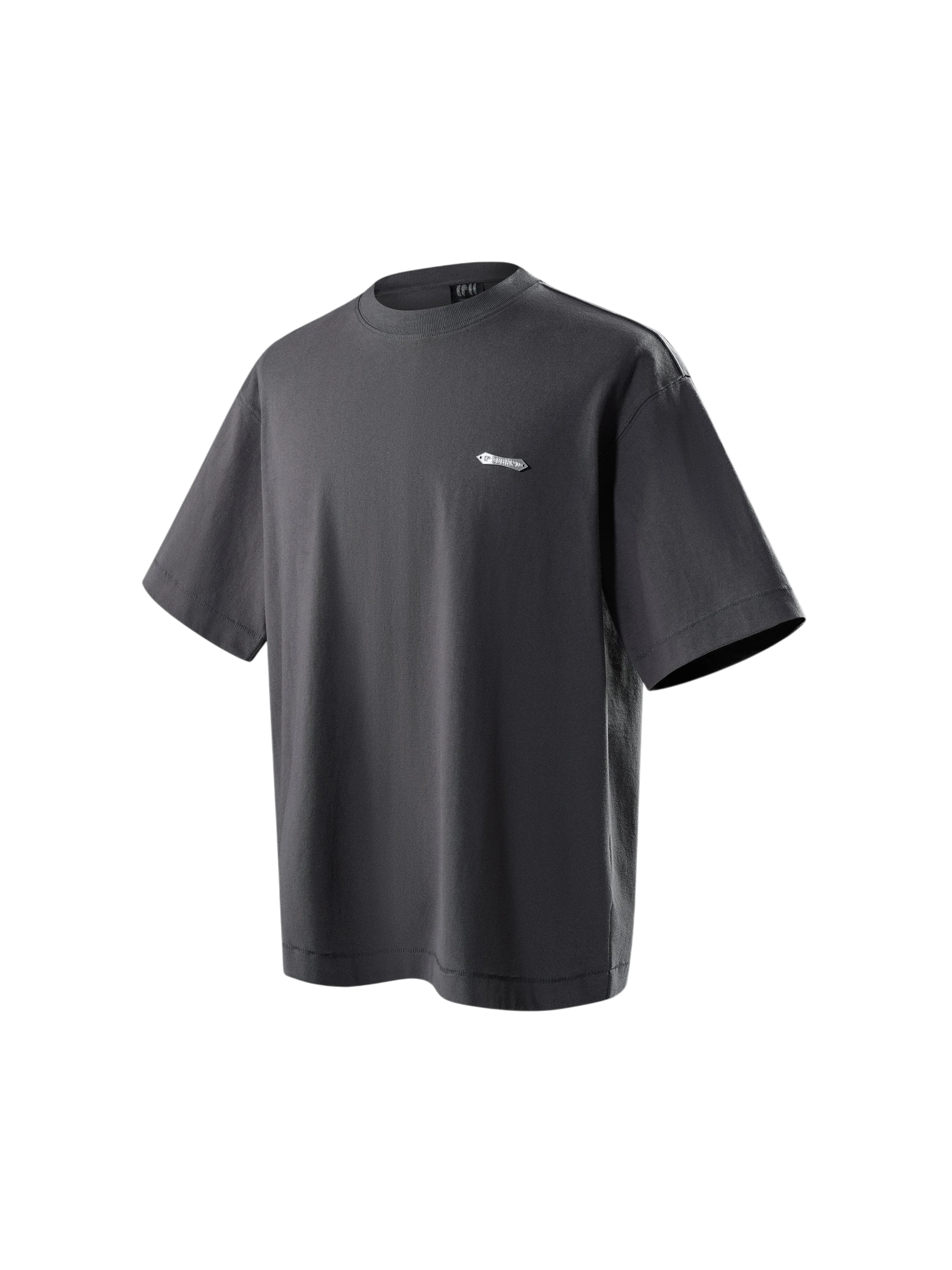 TBHNP dark grey Emblem & Shadowbat tee, front flat-lay — men's streetwear tee