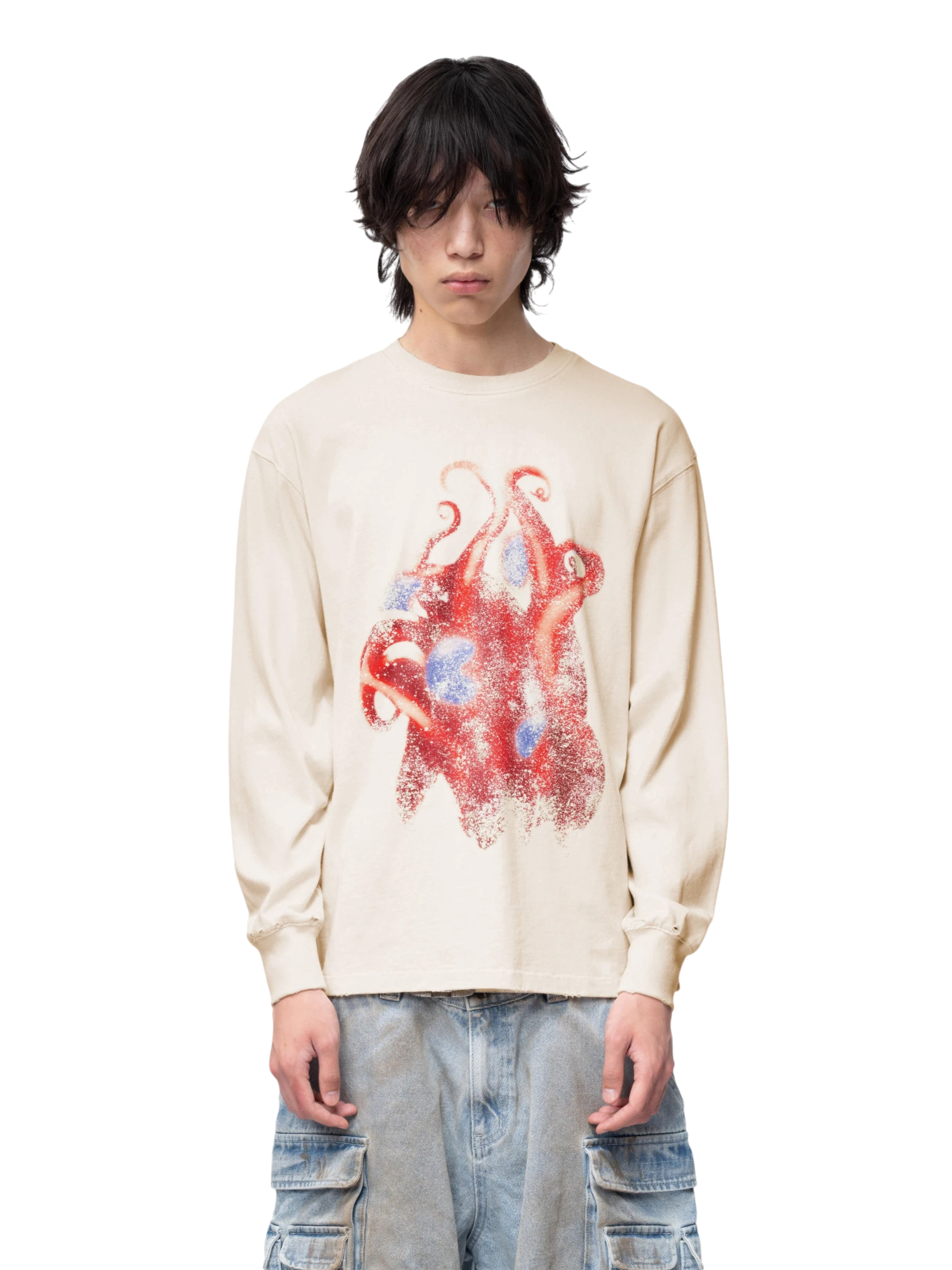 TBHNP Disciple two-tone washed long-sleeve tee — men's streetwear graphic tee