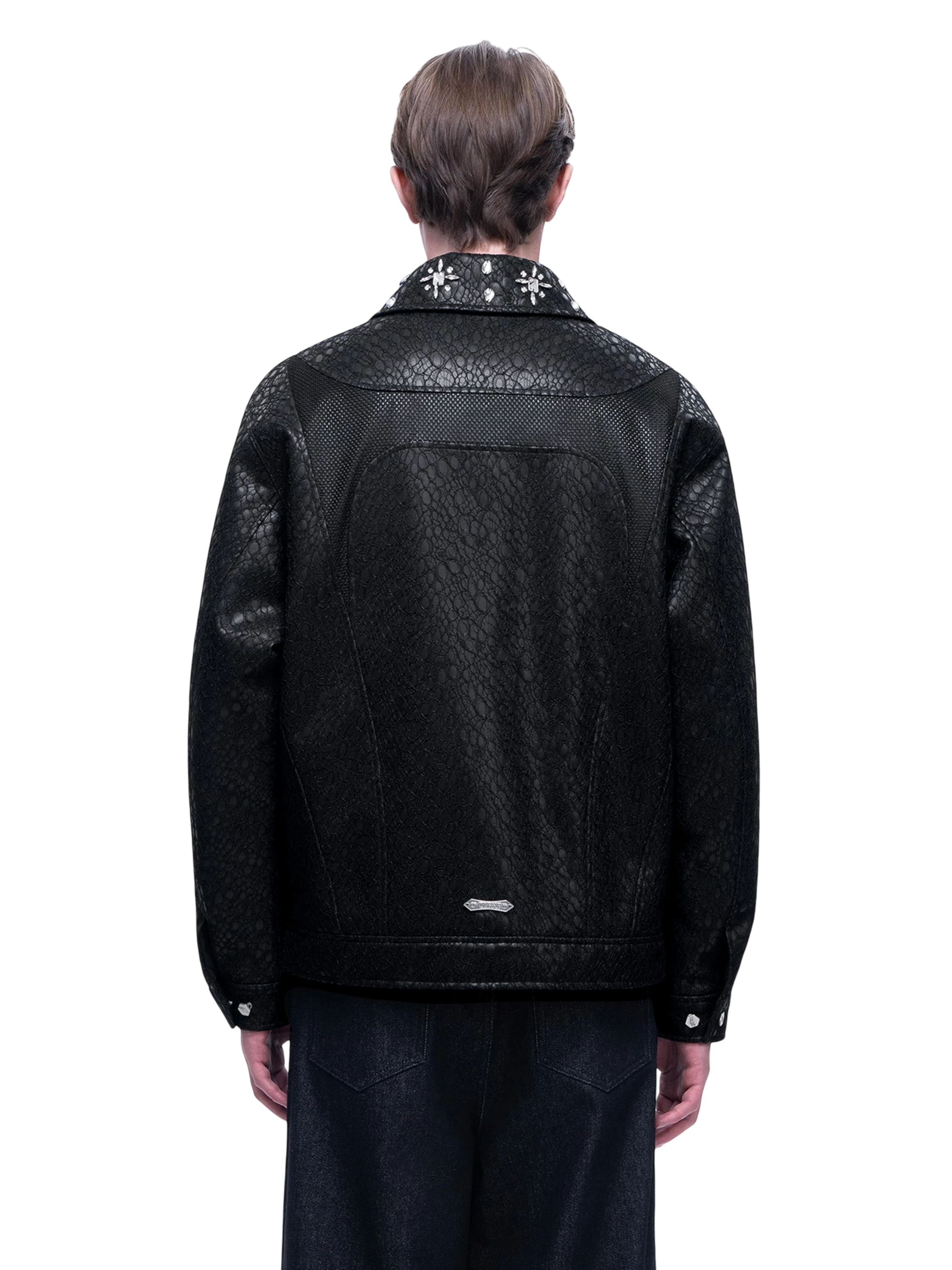 TBHNP Luminous Dawn structured patchwork padded jacket, black — men's streetwear jacket