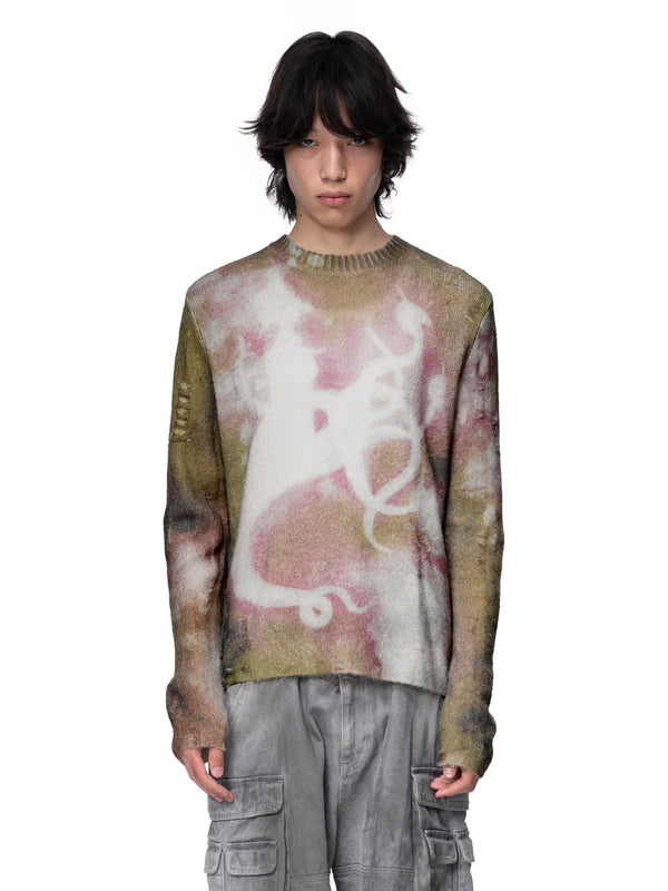 DISCIPLE ALL-OVER TEXTURED PRINT SWEATER