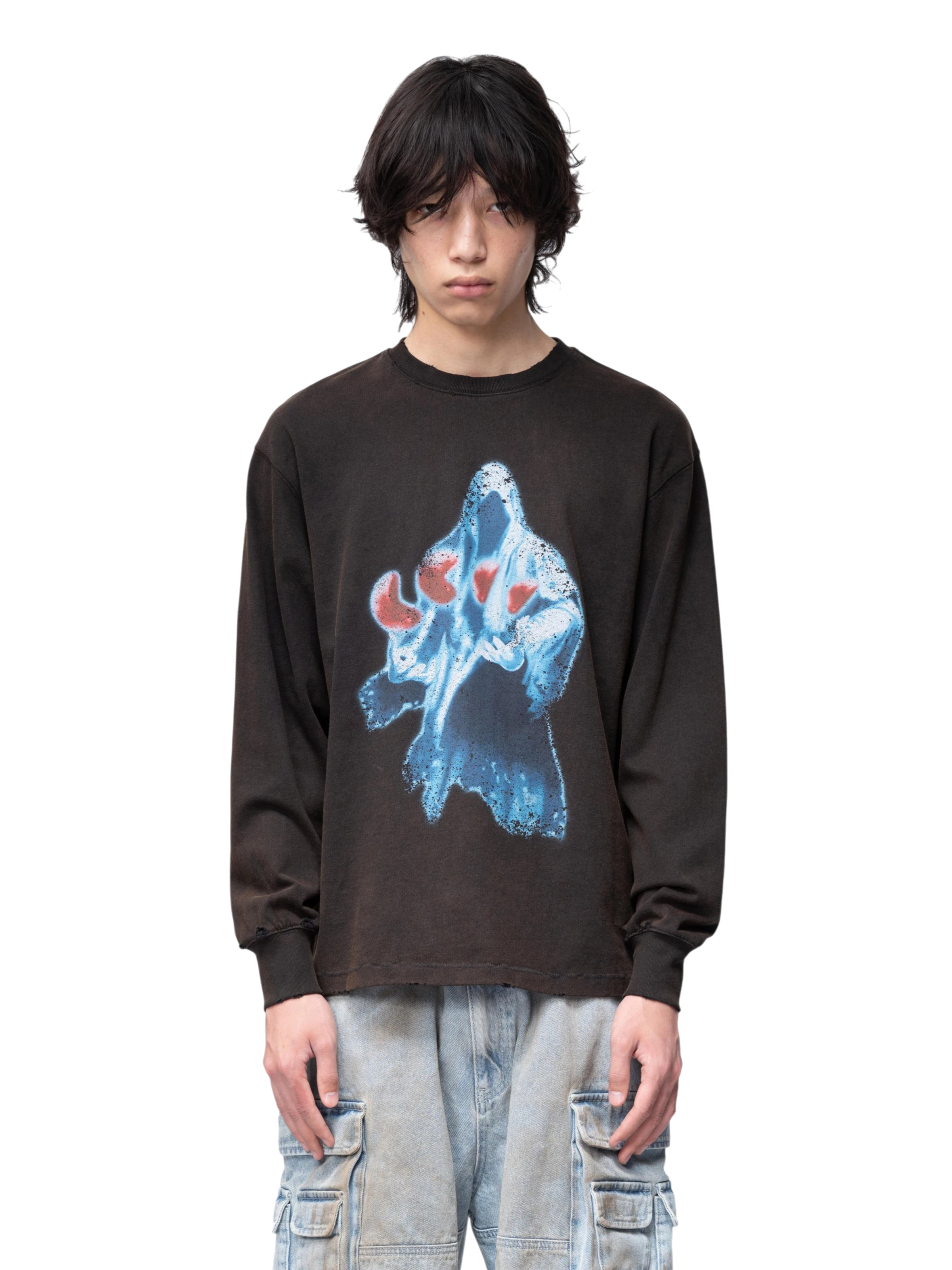 TBHNP Disciple two-tone washed long-sleeve tee — men's streetwear graphic tee