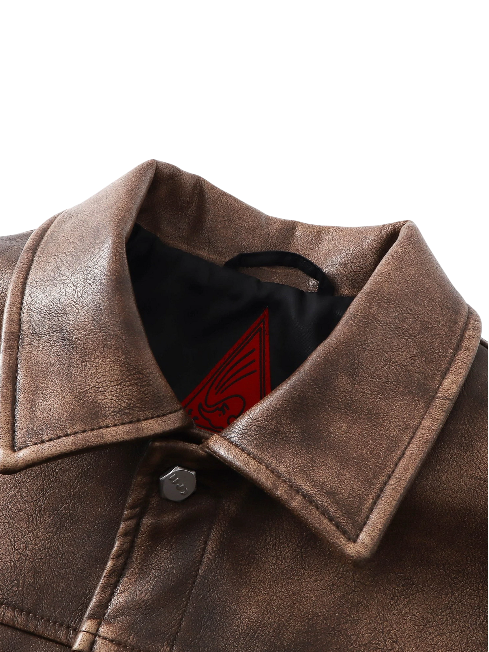 TBHNP Eclipse of the Blood Moon cobweb embroidered faux leather jacket — men's gothic streetwear jacket
