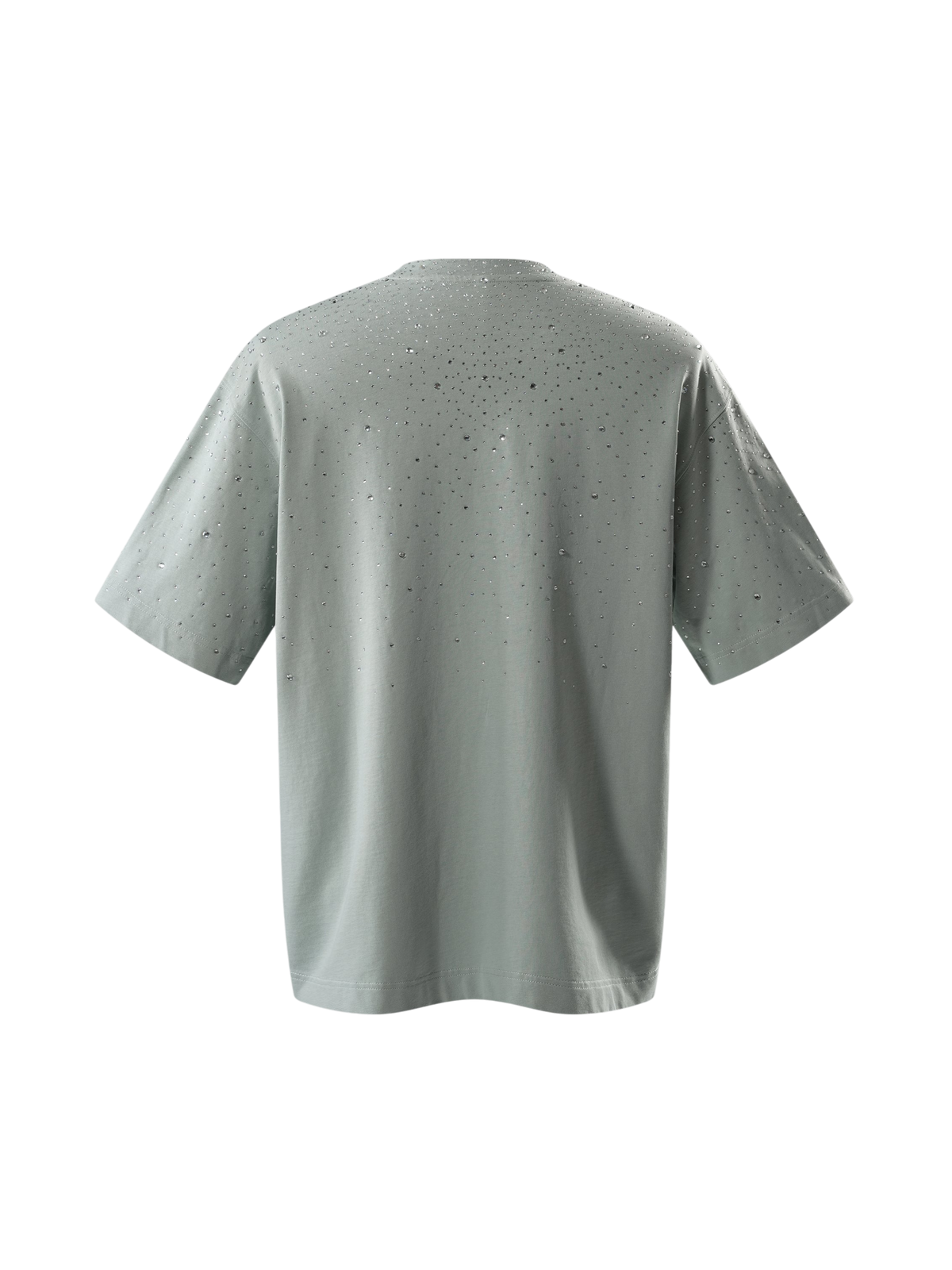 TBHNP Luminous Dawn washed boxy cotton t-shirt with rhinestones and patch embroidery — men's streetwear graphic tee