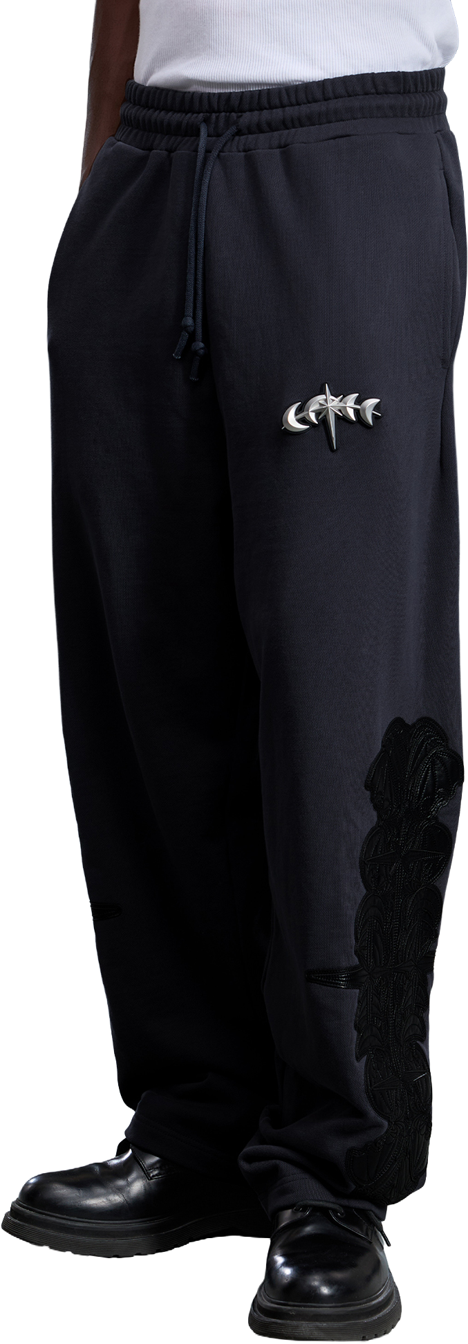 LEATHER PATCH PANTS
