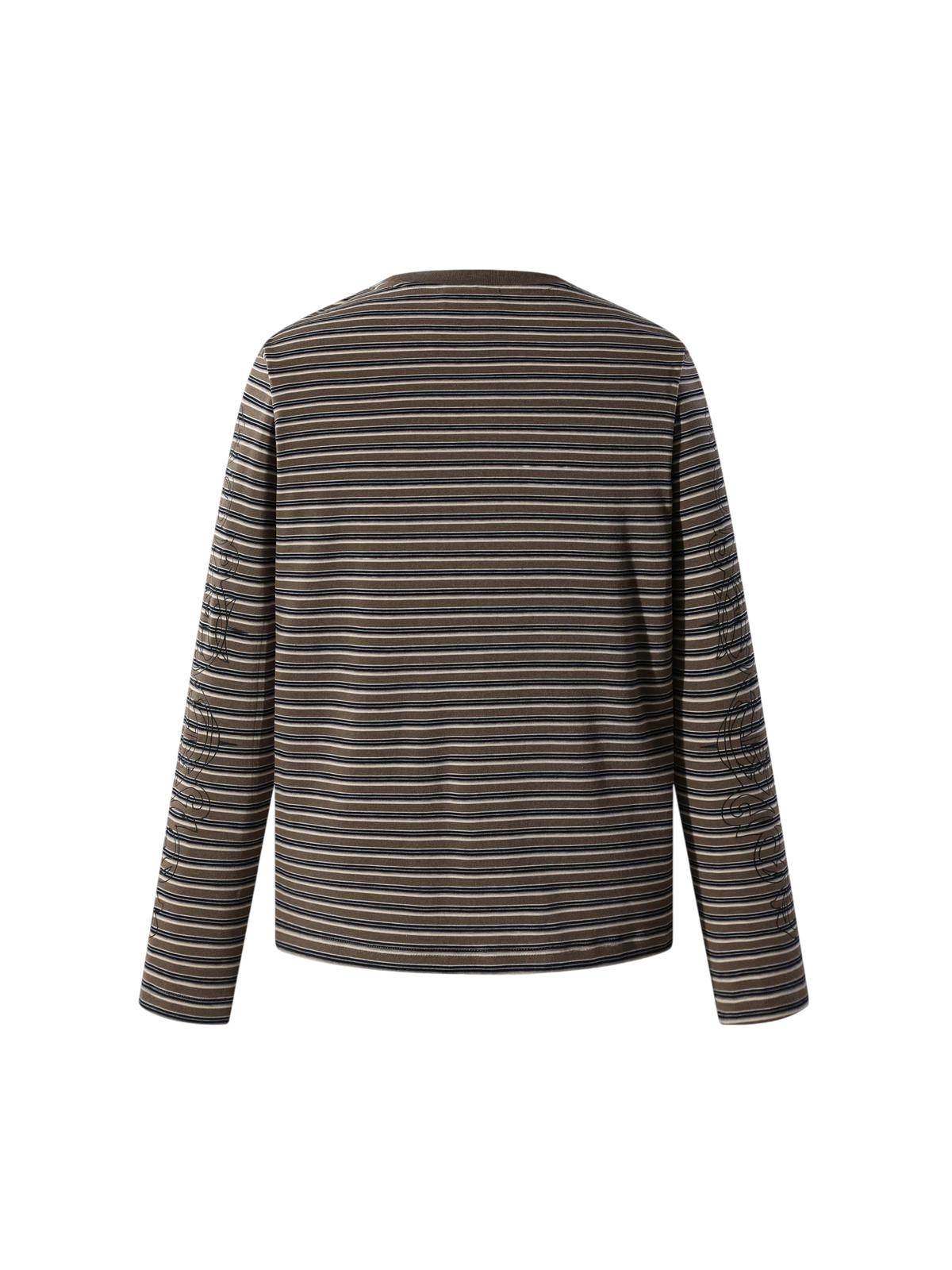 Luminous Dawn striped long-sleeve tee, cuff detail