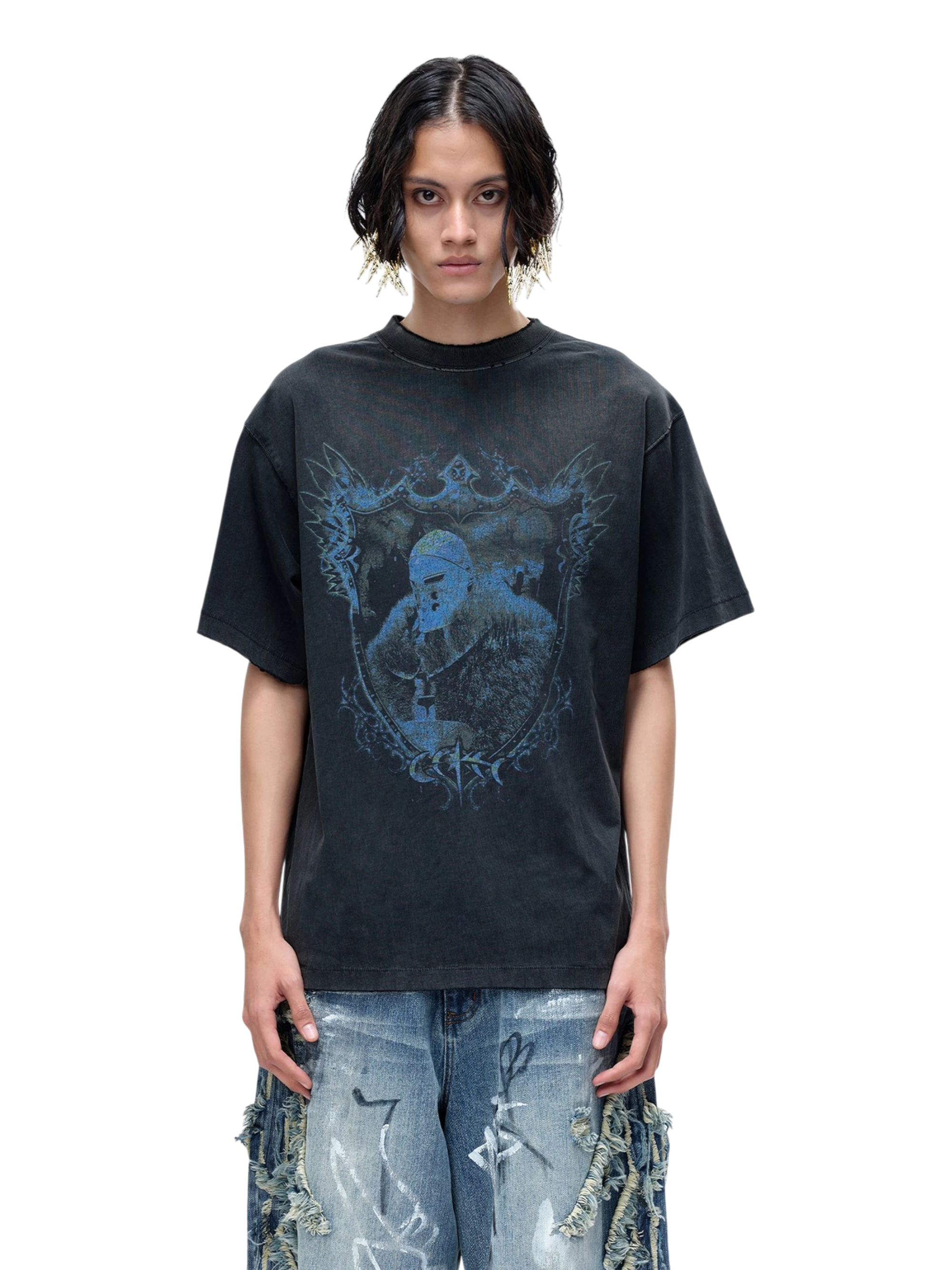 TBHNP Luminous Dawn astral knight distressed t-shirt — men's streetwear graphic tee