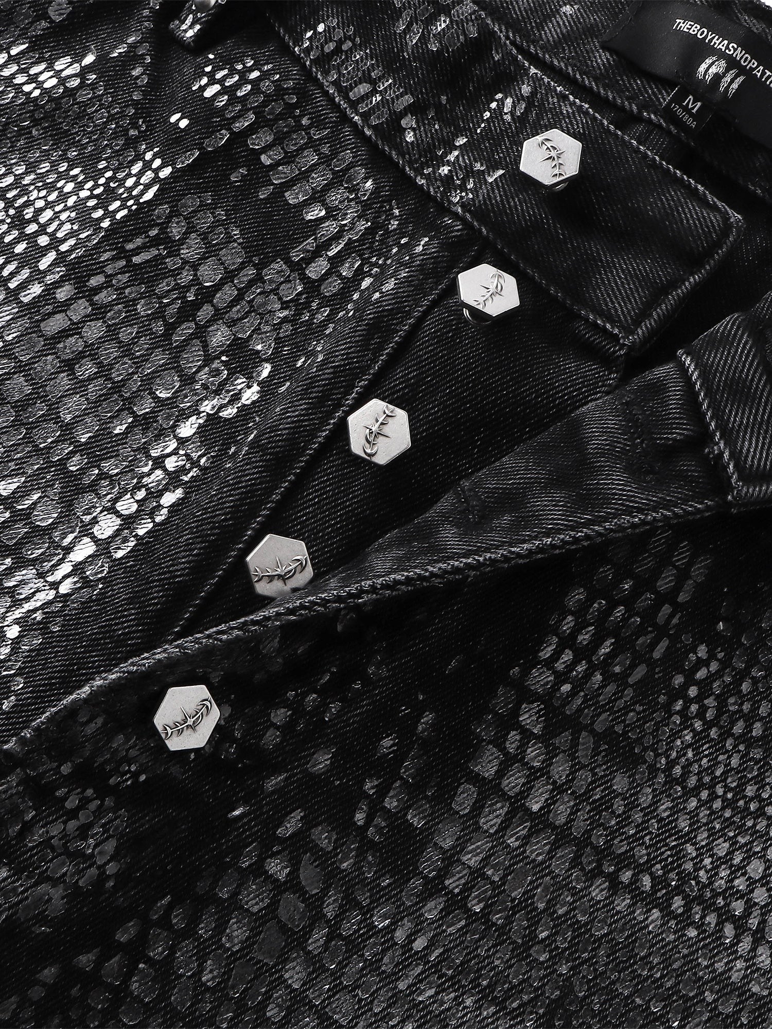 TBHNP Luminous Dawn cobweb fringed baggy jeans — men's streetwear denim