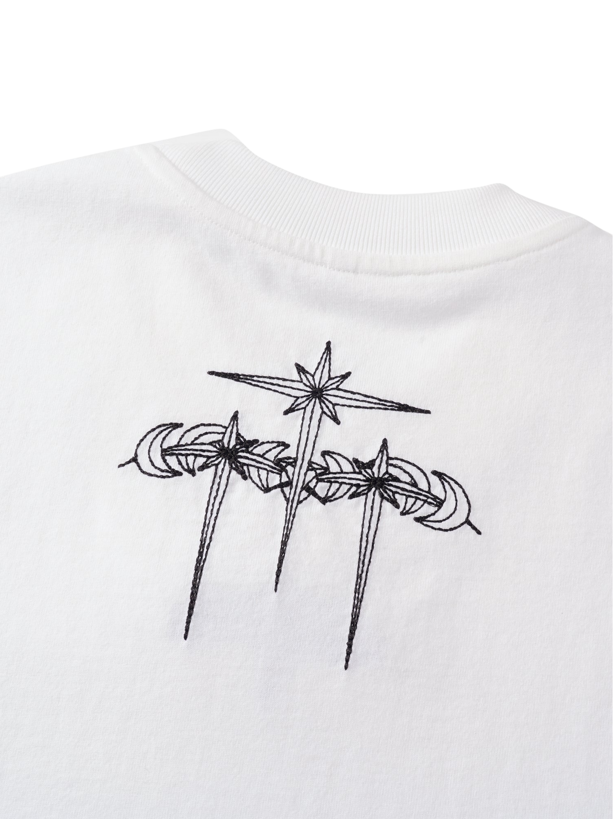TBHNP Luminous Dawn boxy heavyweight cotton t-shirt with metal astral logo badge — men's streetwear tee
