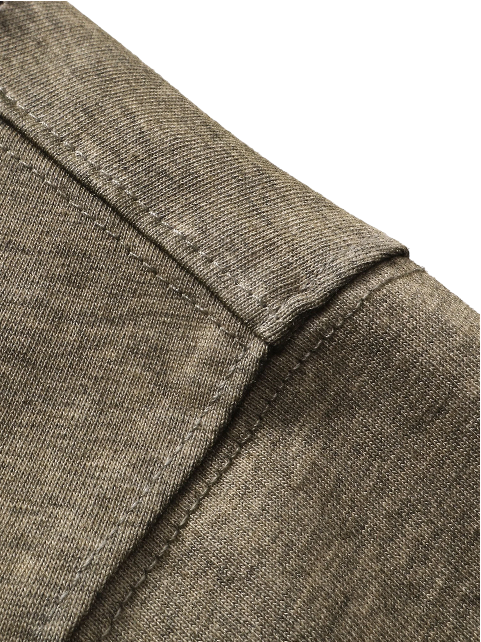 Close-up of the washed cotton fabric on TBHNP floral-grey arrival tee — men's streetwear detail