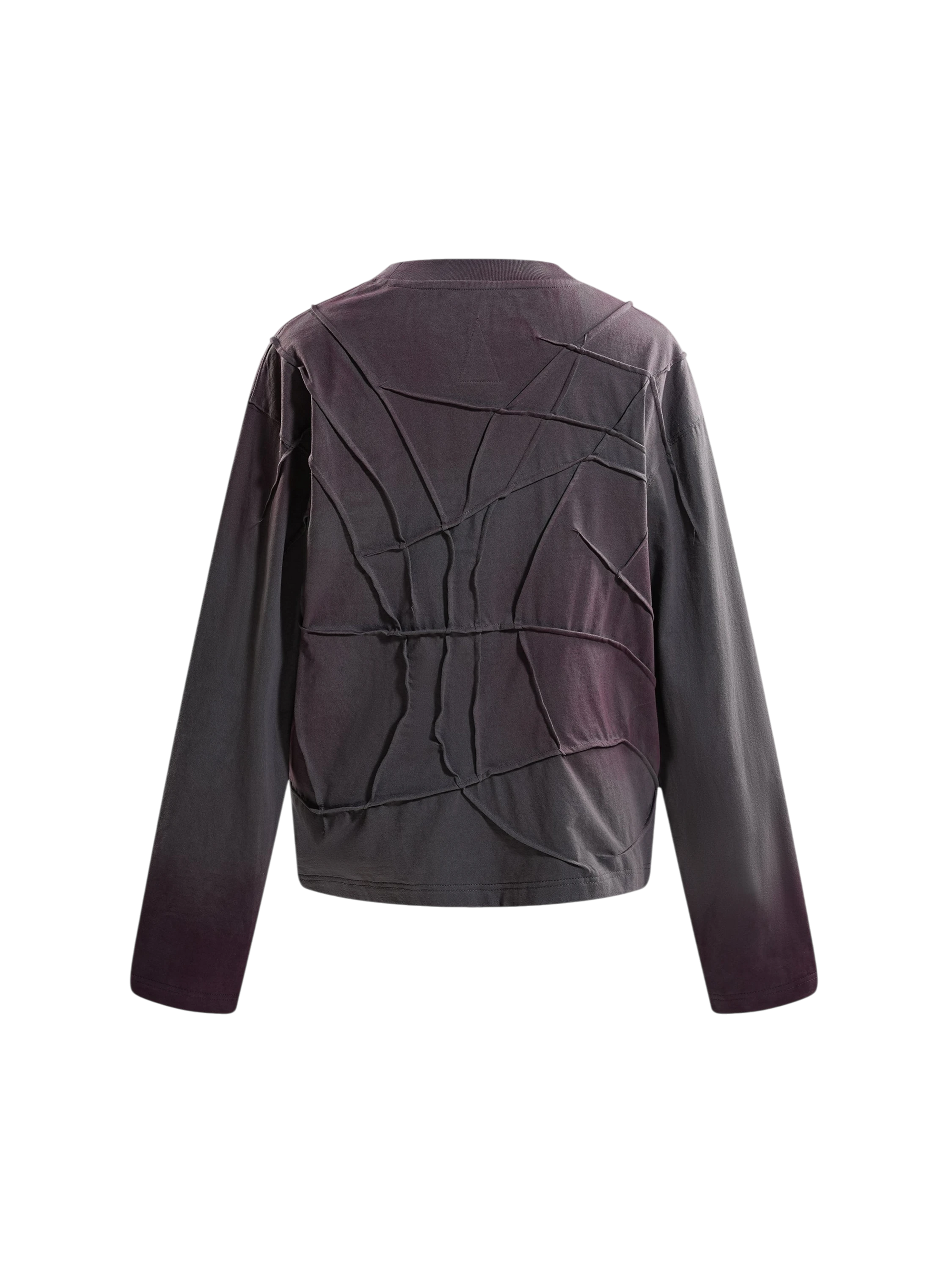 TBHNP printed bone & sword crinkle-wash long-sleeve tee, front flat-lay — men's streetwear tee