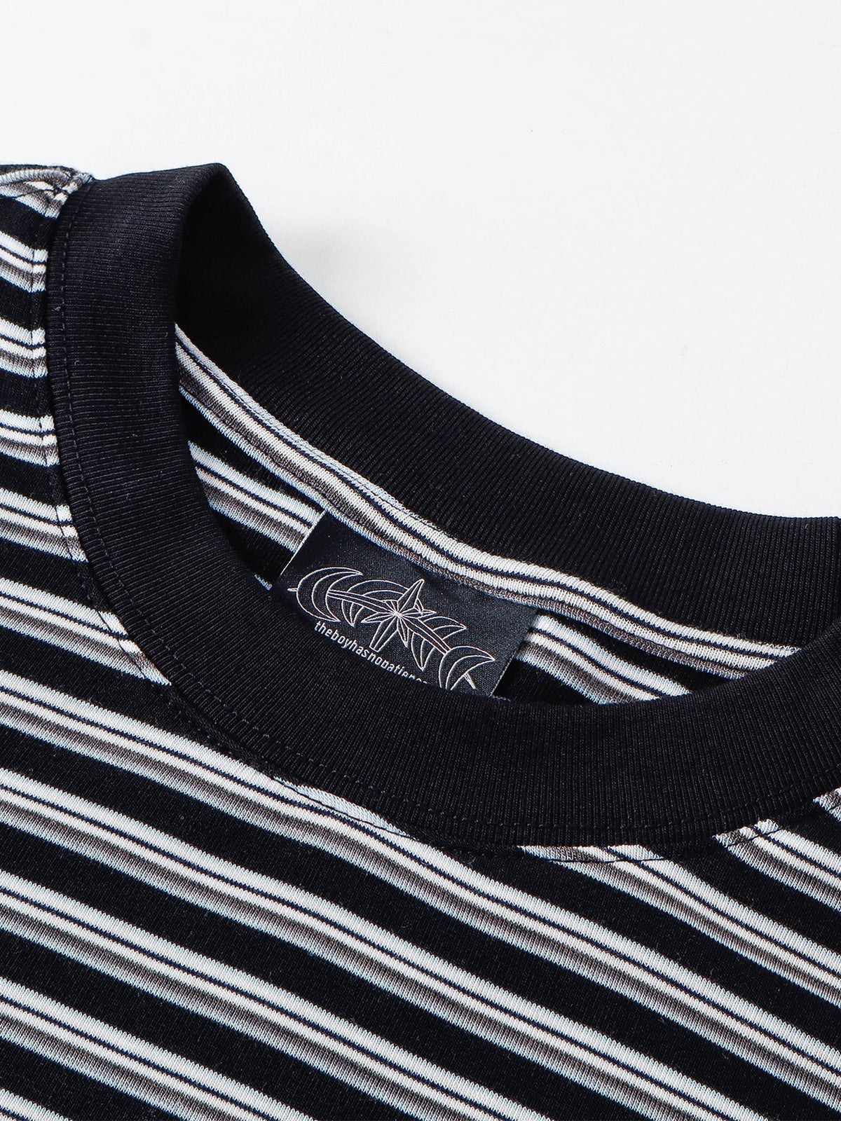 Luminous Dawn striped long-sleeve tee, front styling
