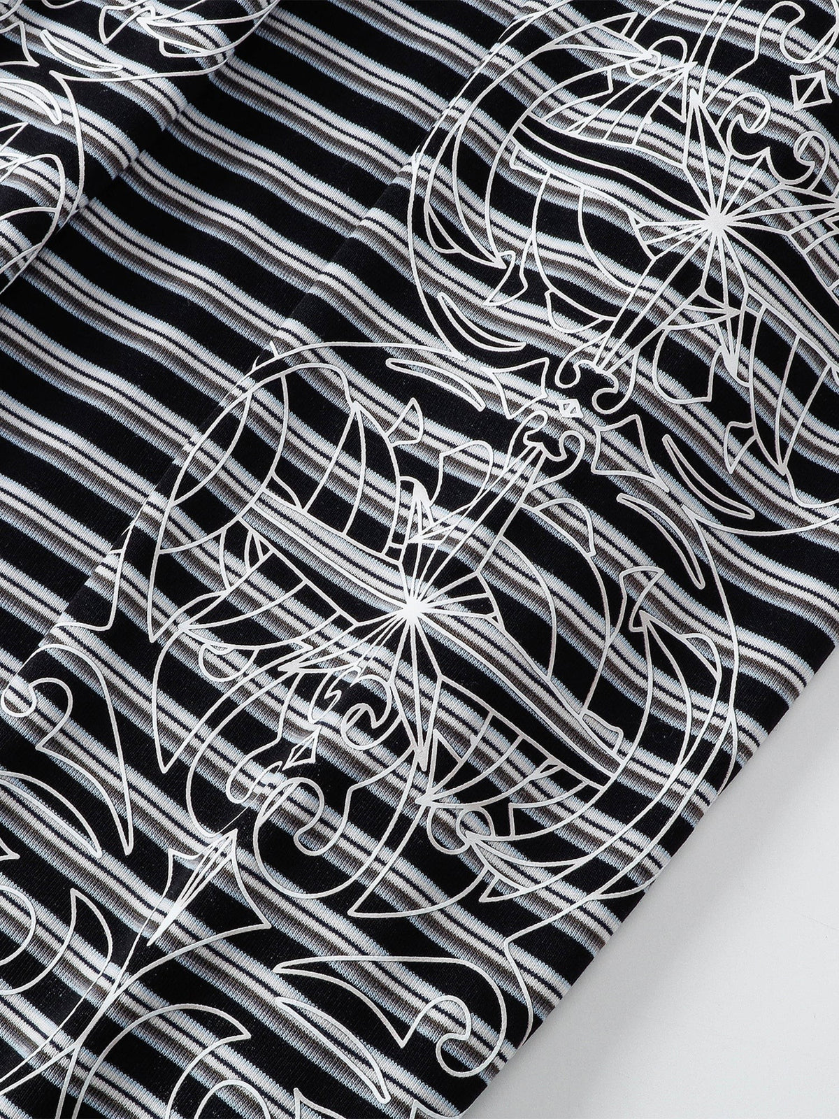 Luminous Dawn striped long-sleeve tee, side styling