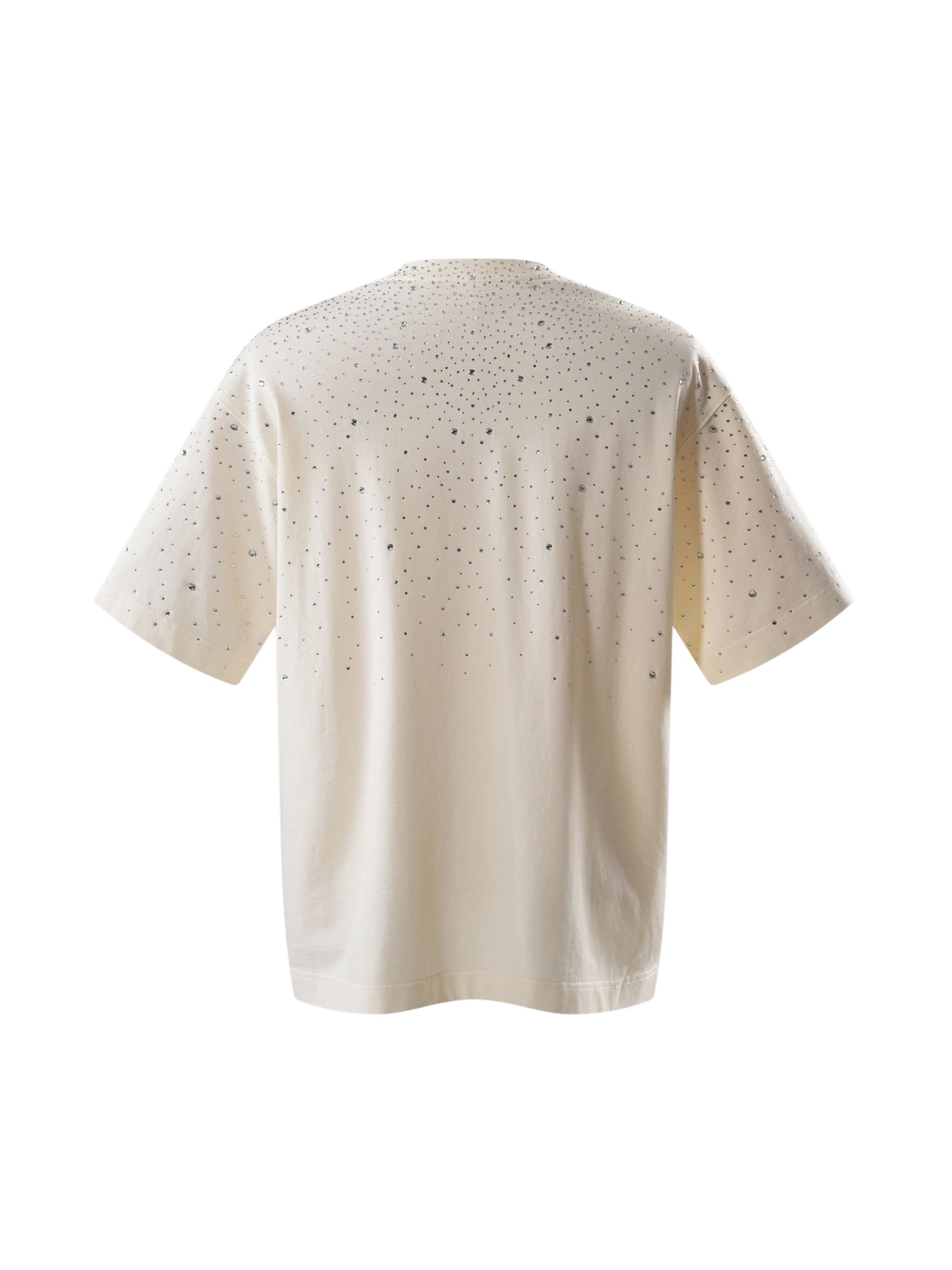 TBHNP Luminous Dawn washed boxy cotton t-shirt with rhinestones and patch embroidery — men's streetwear graphic tee