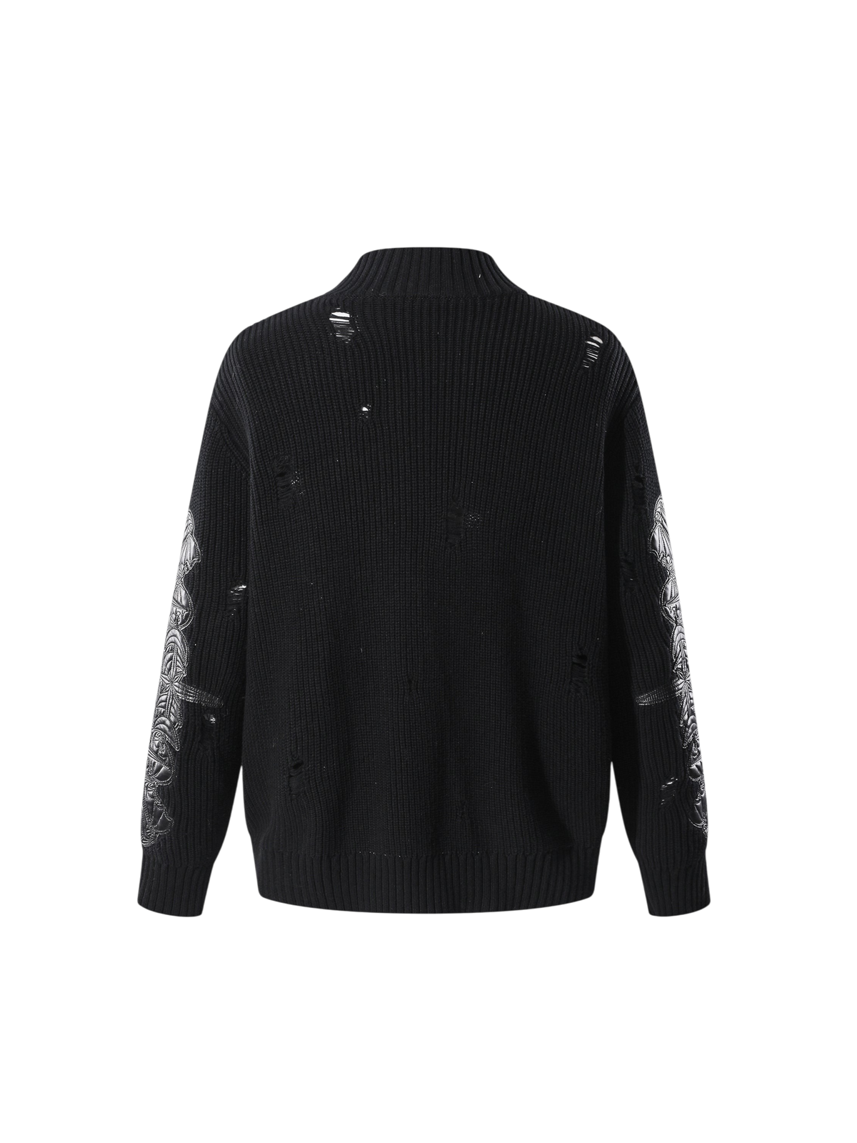 TBHNP T260007 black sweater, back view.