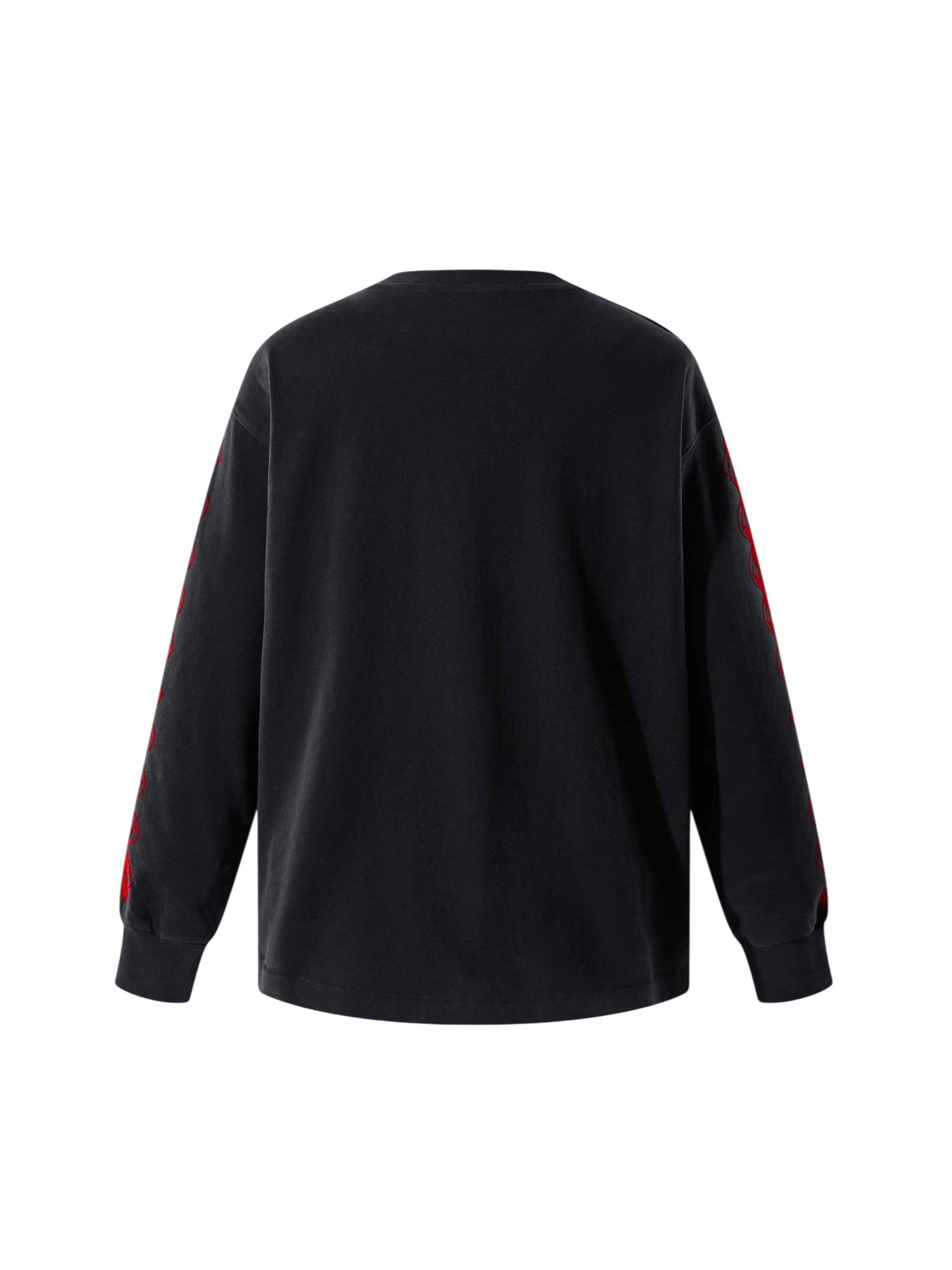 Dark Grey Ghost & Knight long-sleeve tee, back view