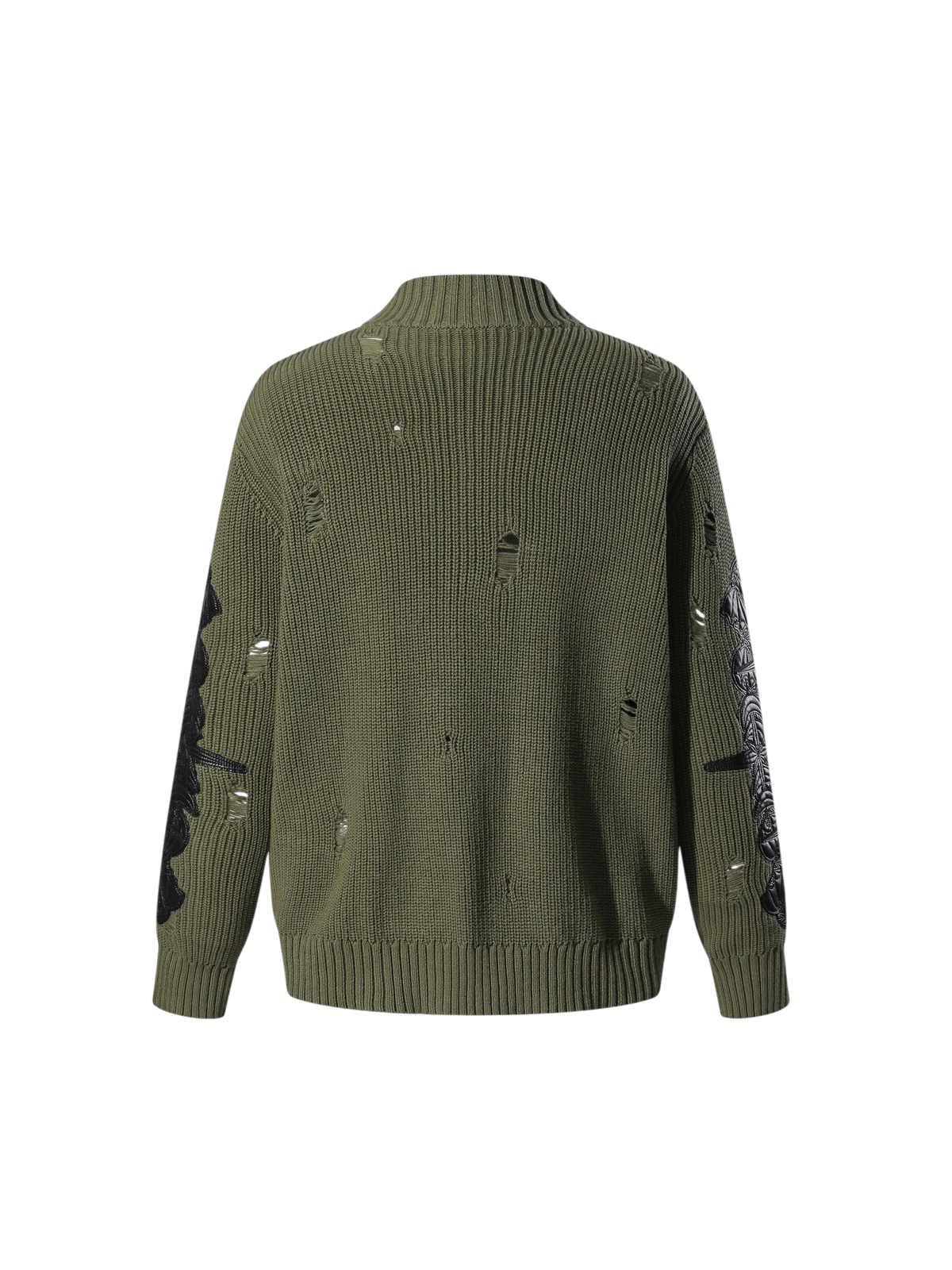 TBHNP T260007 olive green sweater, back view.